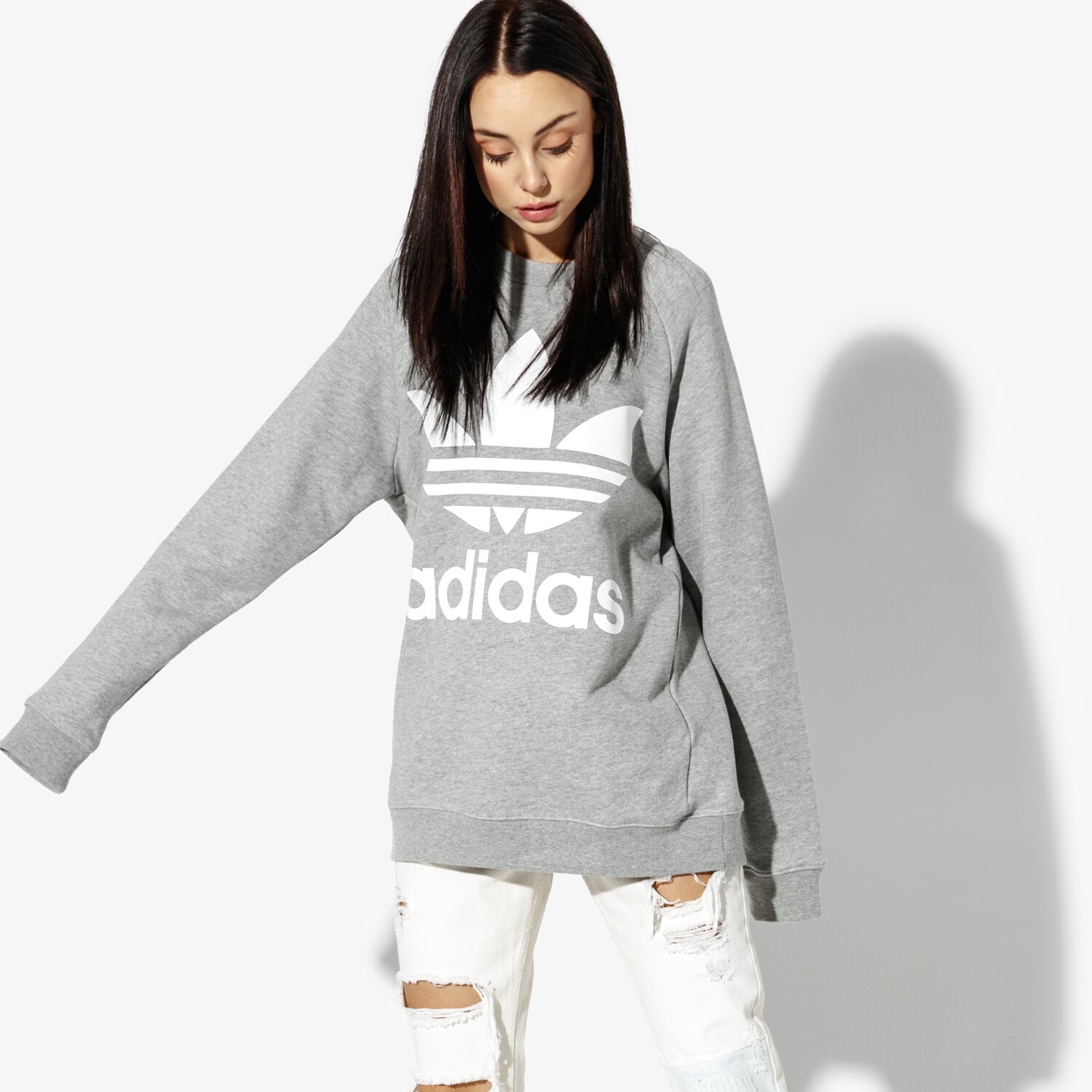 Bluza damska ADIDAS BLUZA OVERSIZED DH3125 SZARY
