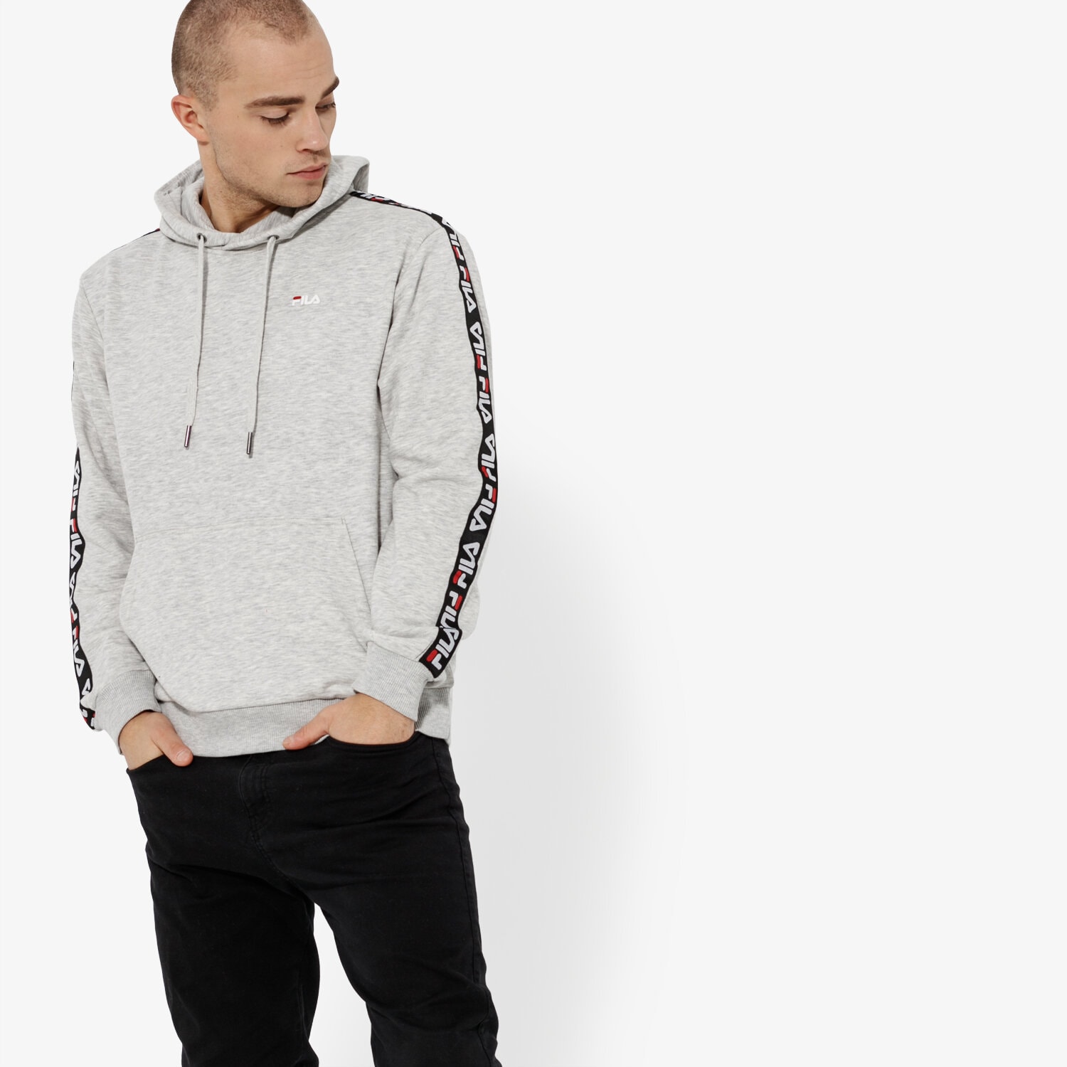 FILA BLUZA DAVID TAPE HOODIE 687023B13 SZARY M skie Bluzy w Sizeer