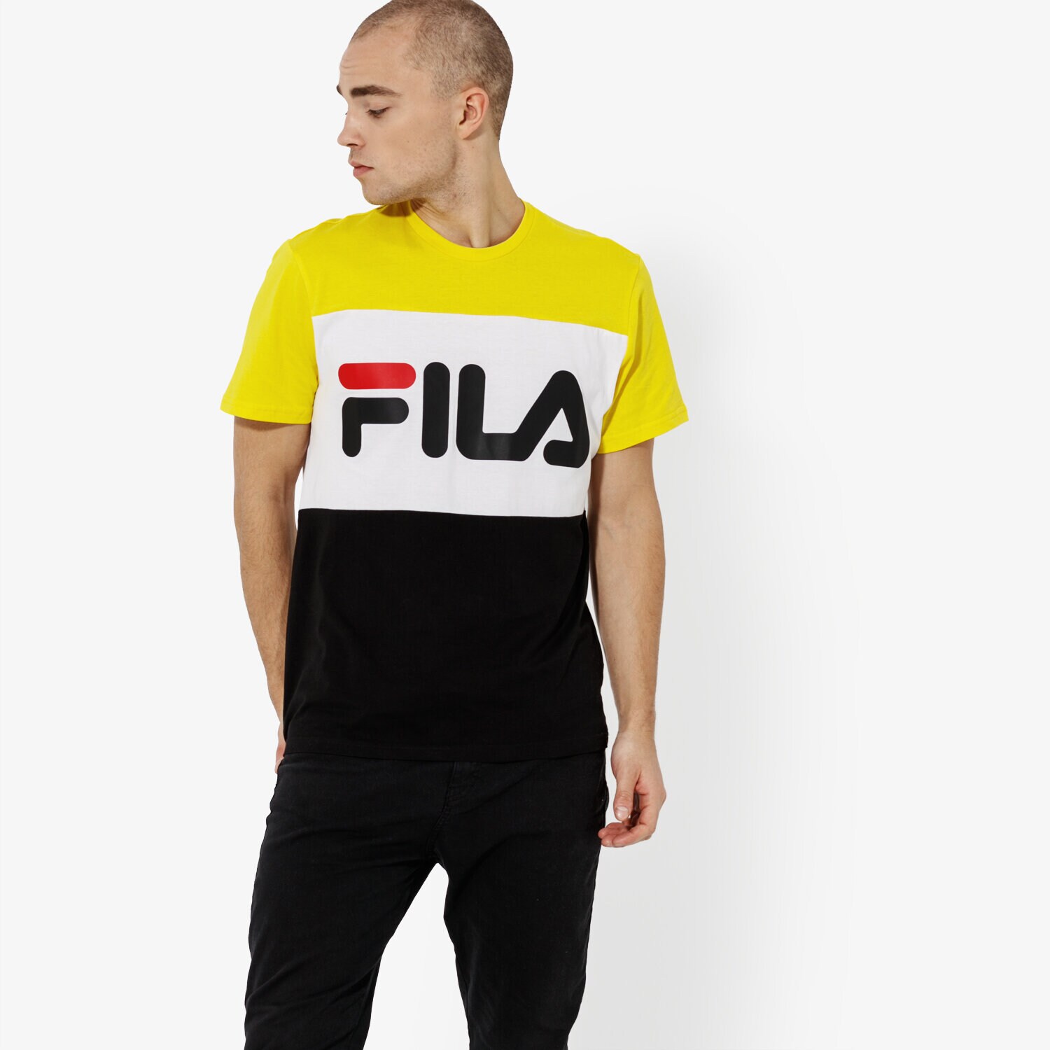 Koszulka, t-shirt sportowy męski FILA T-SHIRT SS DAY TEE 681244A063 CZARNY