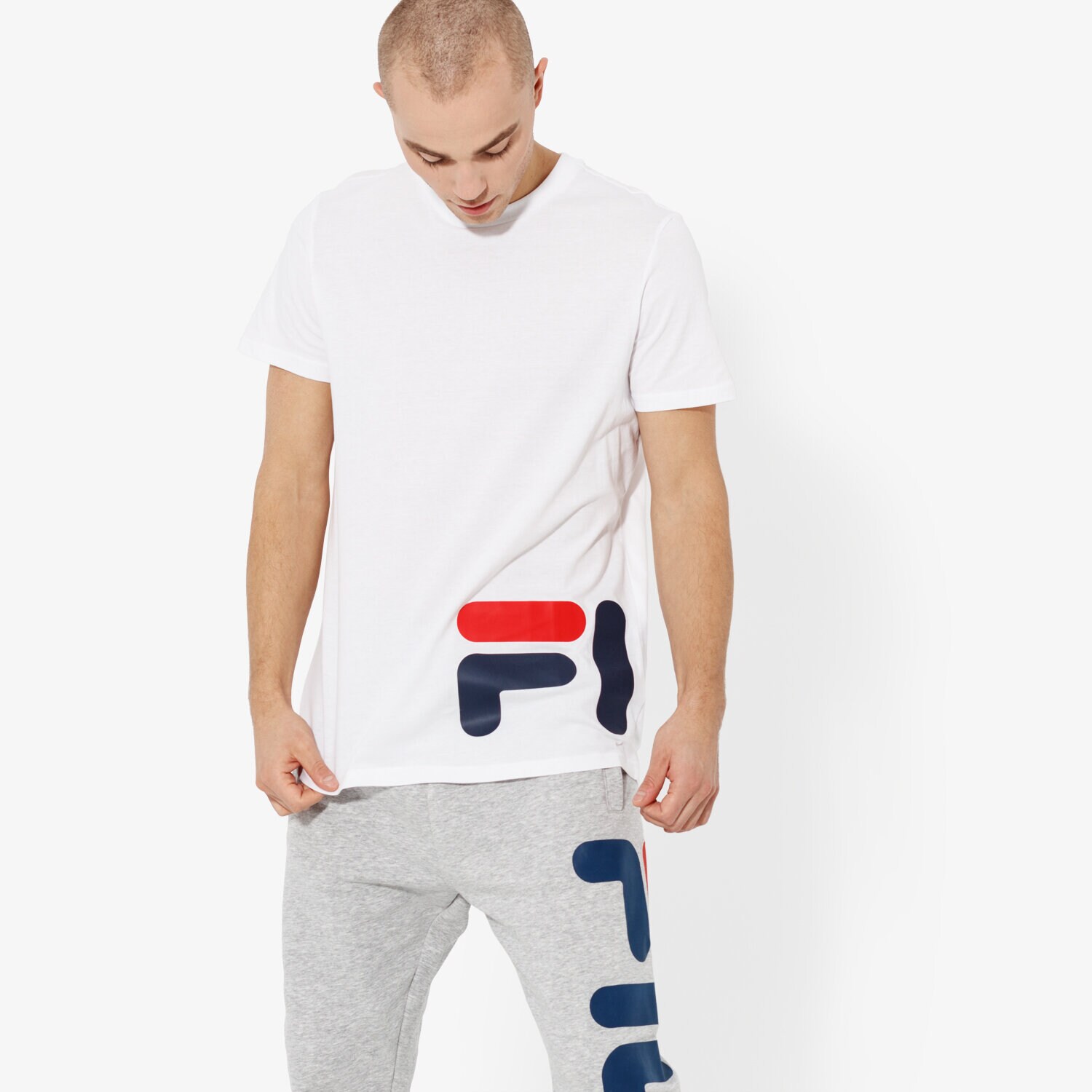 Koszulka, t-shirt sportowy męski FILA T-SHIRT SS EAMON TEE SS 684489M67 BIAŁY