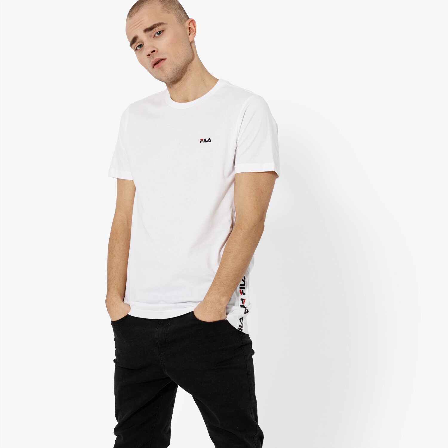 Koszulka, t-shirt sportowy męski FILA T-SHIRT SS TALAN TEE SS 682362M67 BIAŁY