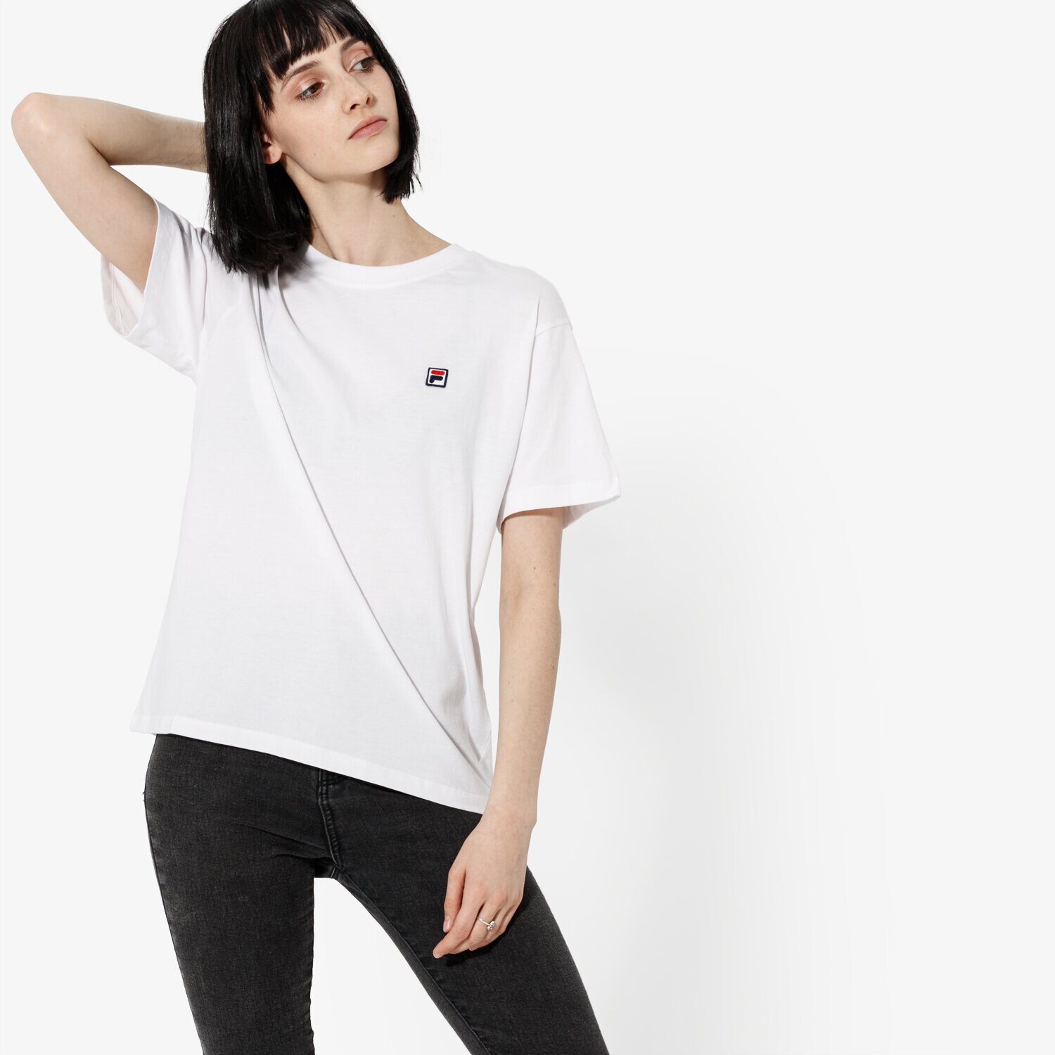 Koszulka, t-shirt damski FILA T-SHIRT SS NOVA CROPPED TEE SS 682319M67 BIAŁY