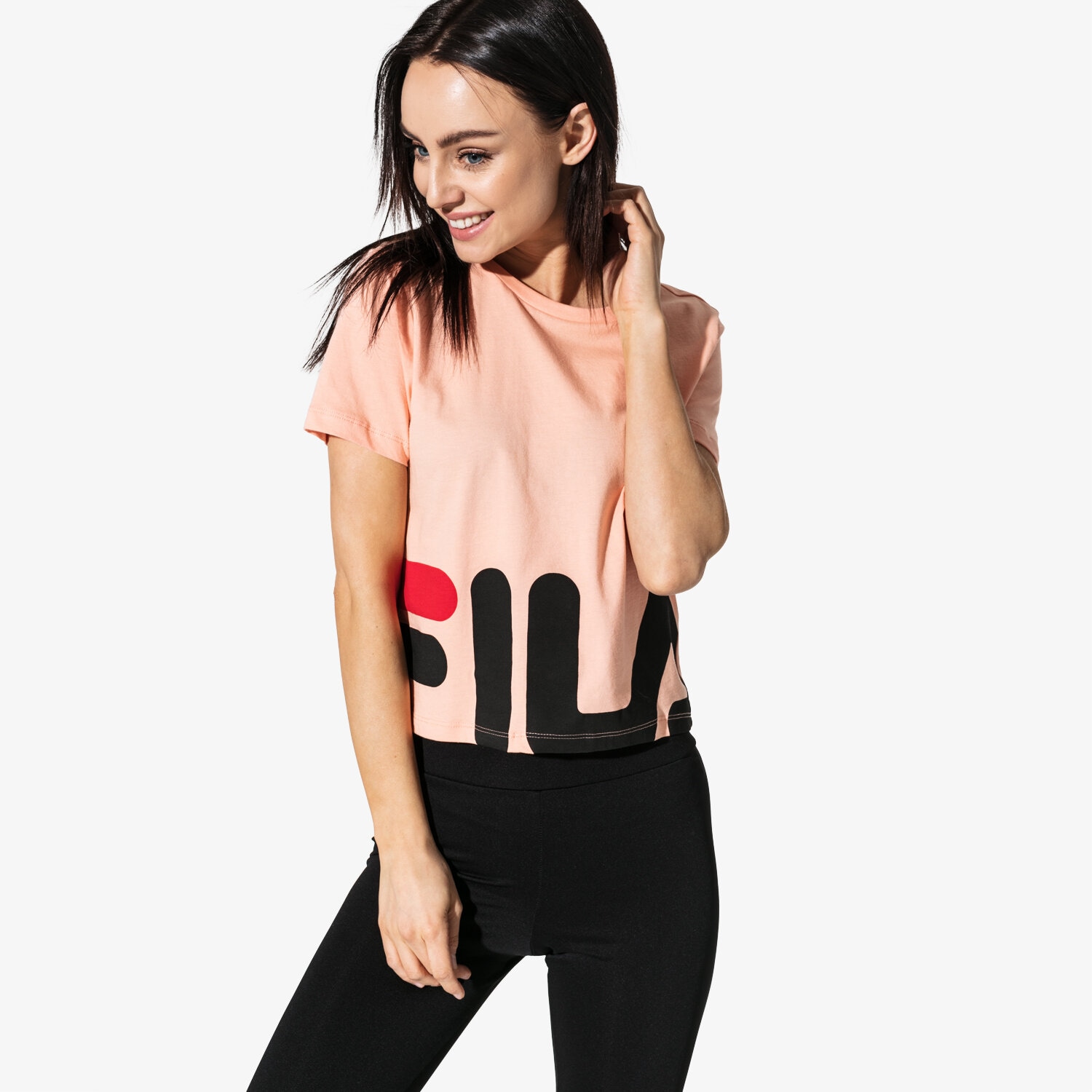 Koszulka, t-shirt damski FILA T-SHIRT SS EARLY CROPPED TEE 684490A030 RÓŻOWY