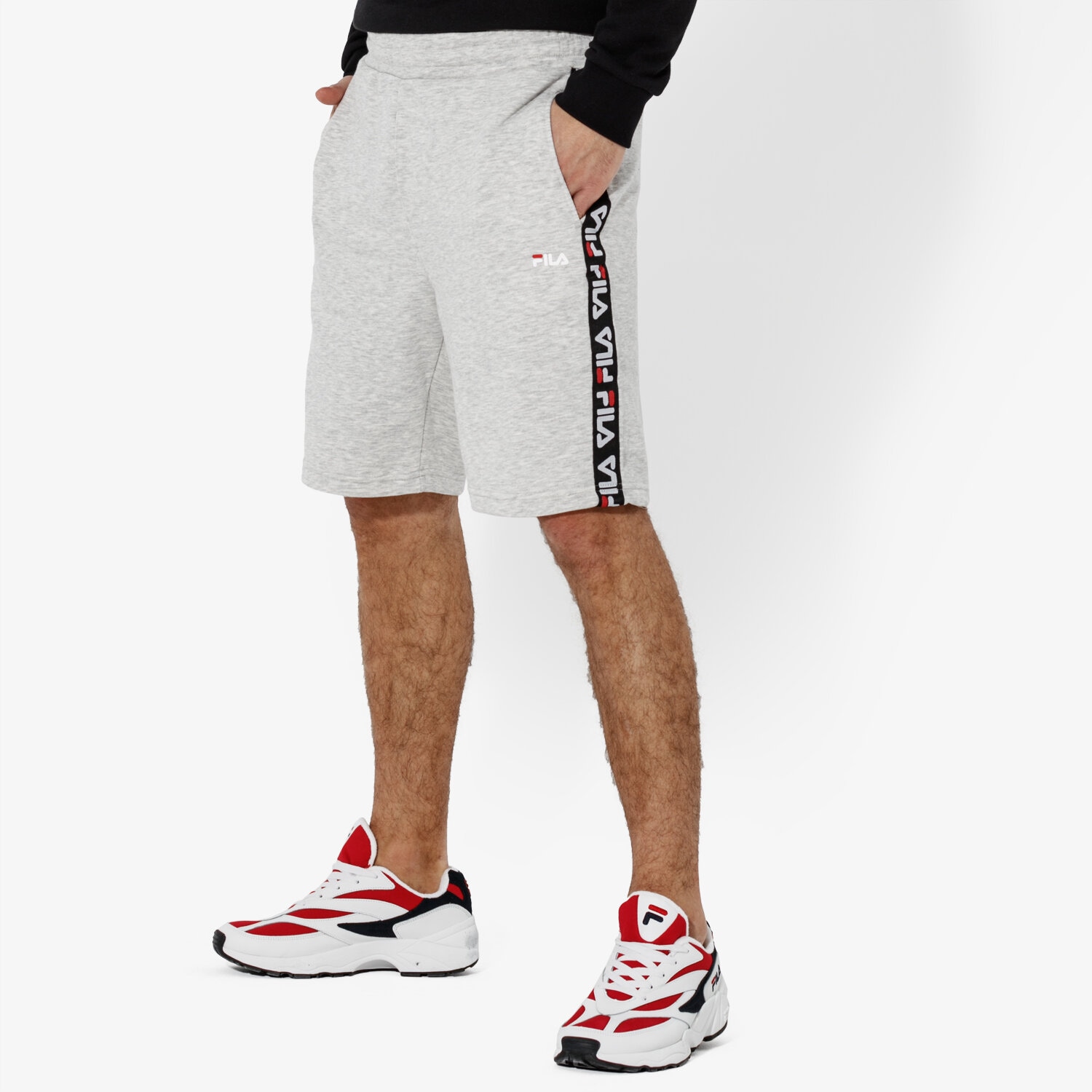 Krótkie spodenki, szorty męskie FILA SZORTY TRISTAN SWEAT SHORTS 687021B13 SZARY