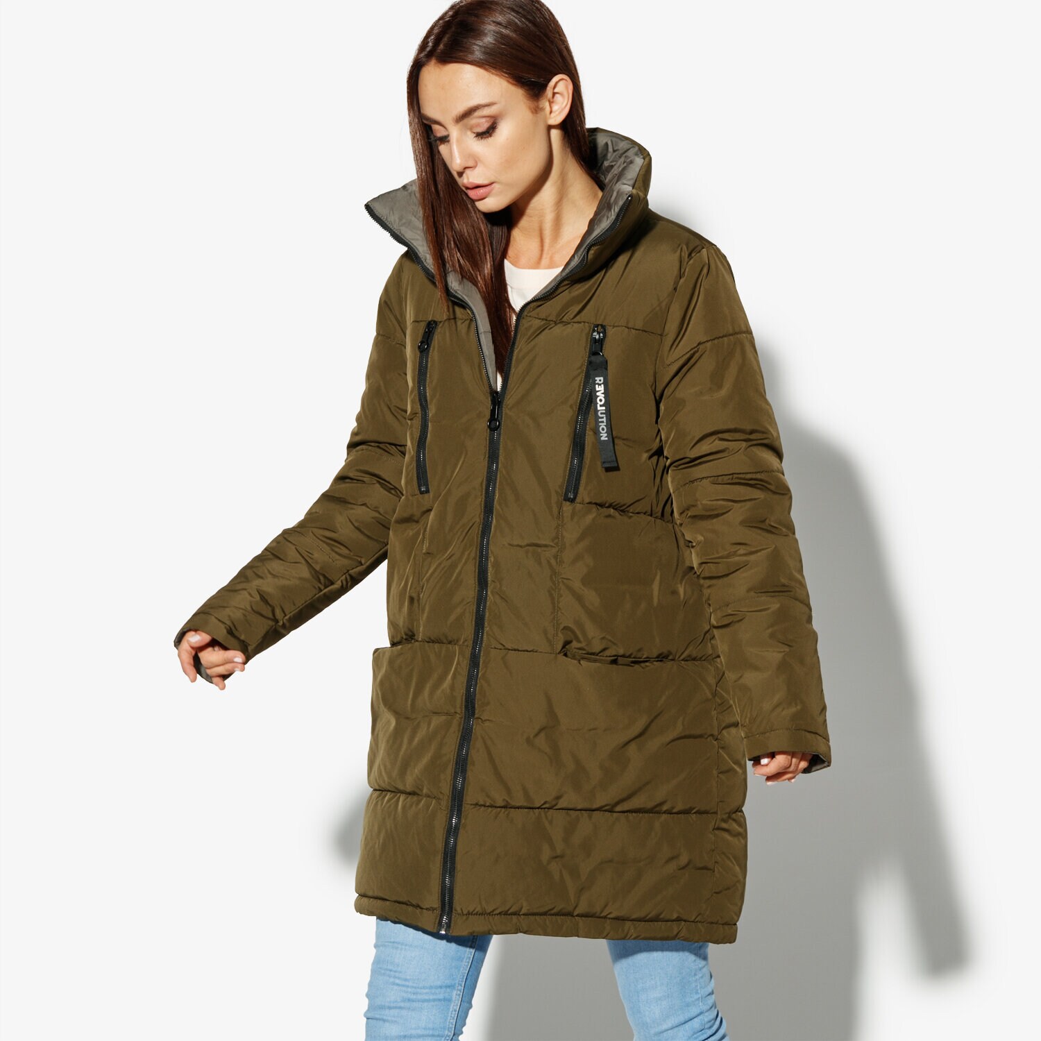 Kurtka zimowa damska CONFRONT KURTKA TORRY CF38KUD18001 KHAKI