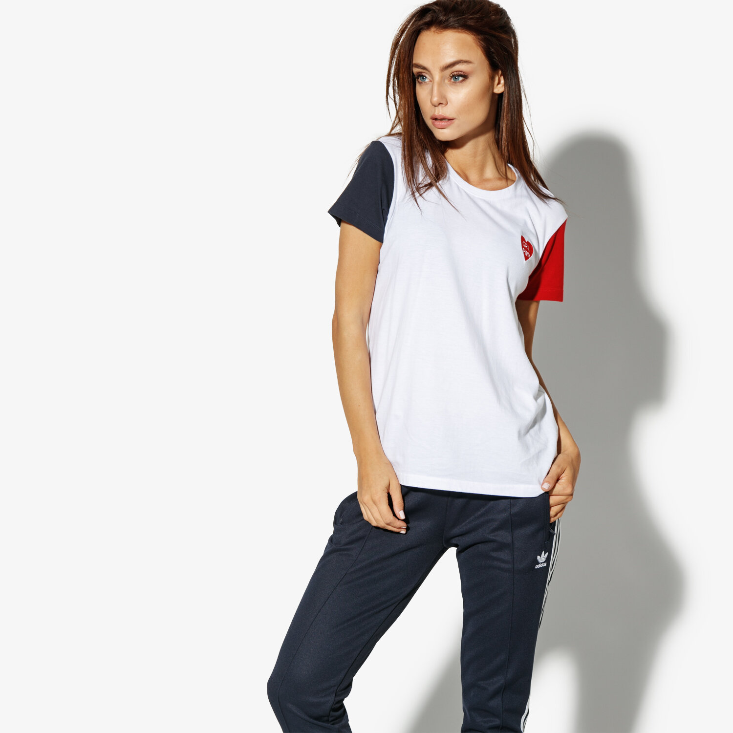 Koszulka, t-shirt damski CONFRONT T-SHIRT SS HEART CF38TSD11001 BIAŁY