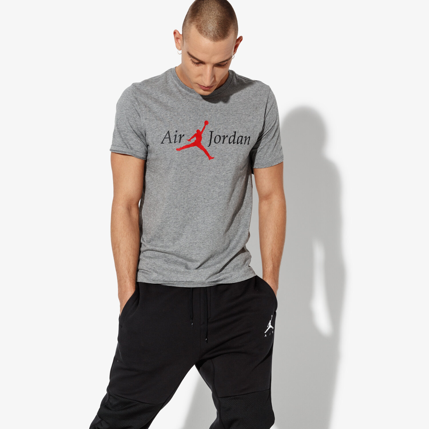 Koszulka, t-shirt sportowy męski JORDAN T-SHIRT SS JORDAN M JSW TEE FA BRAND 5 AH6324-091 SZARY