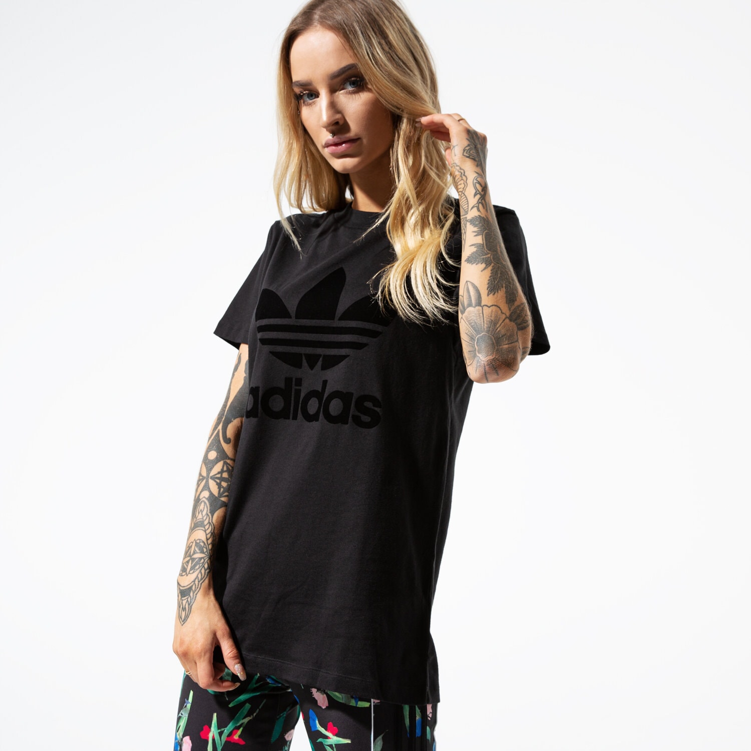Koszulka, t-shirt damski ADIDAS T-SHIRT SS TREFOIL TEE BOB DU9856 CZARNY