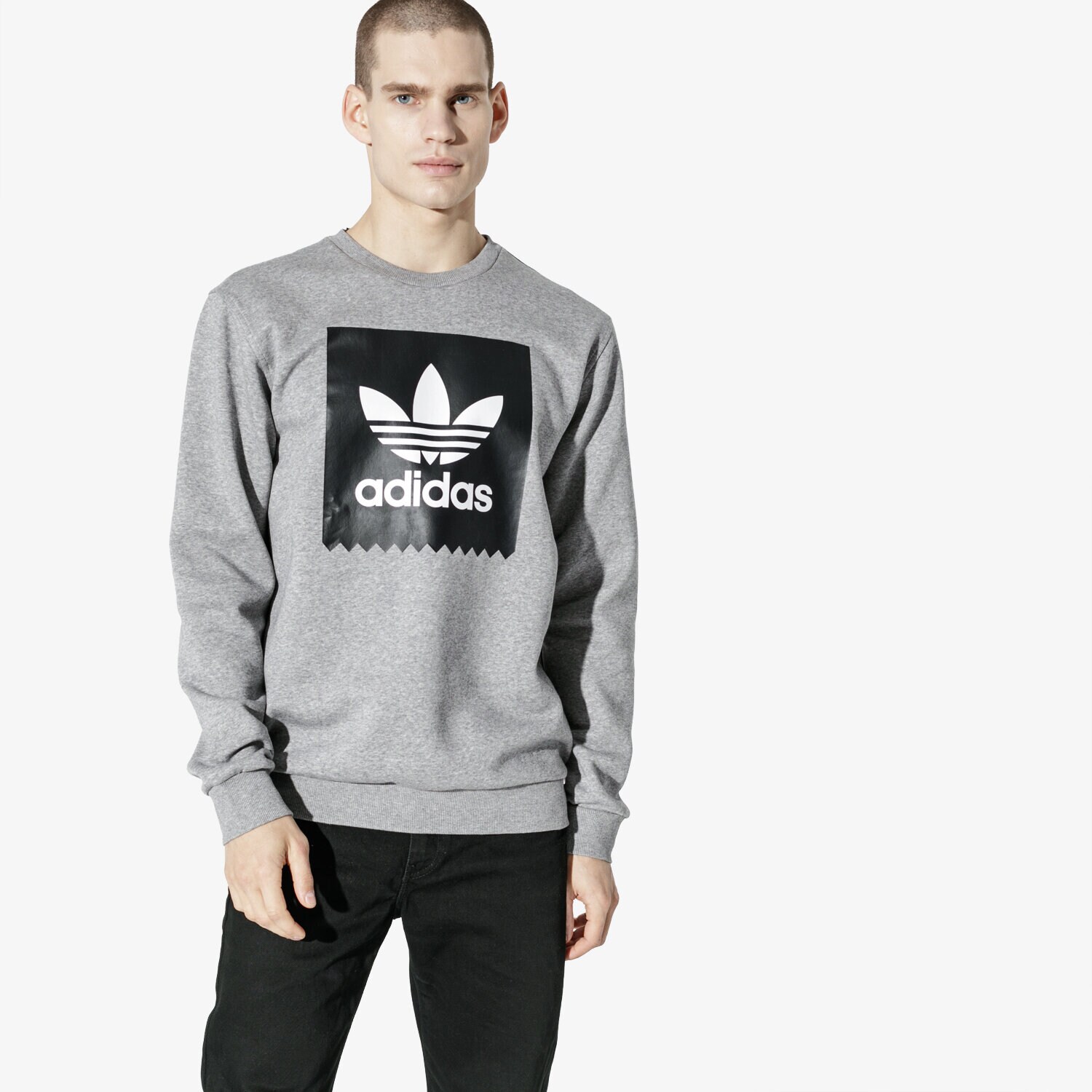 Bluza męska ADIDAS BLUZA BB CREWNECK DU8330 SZARY