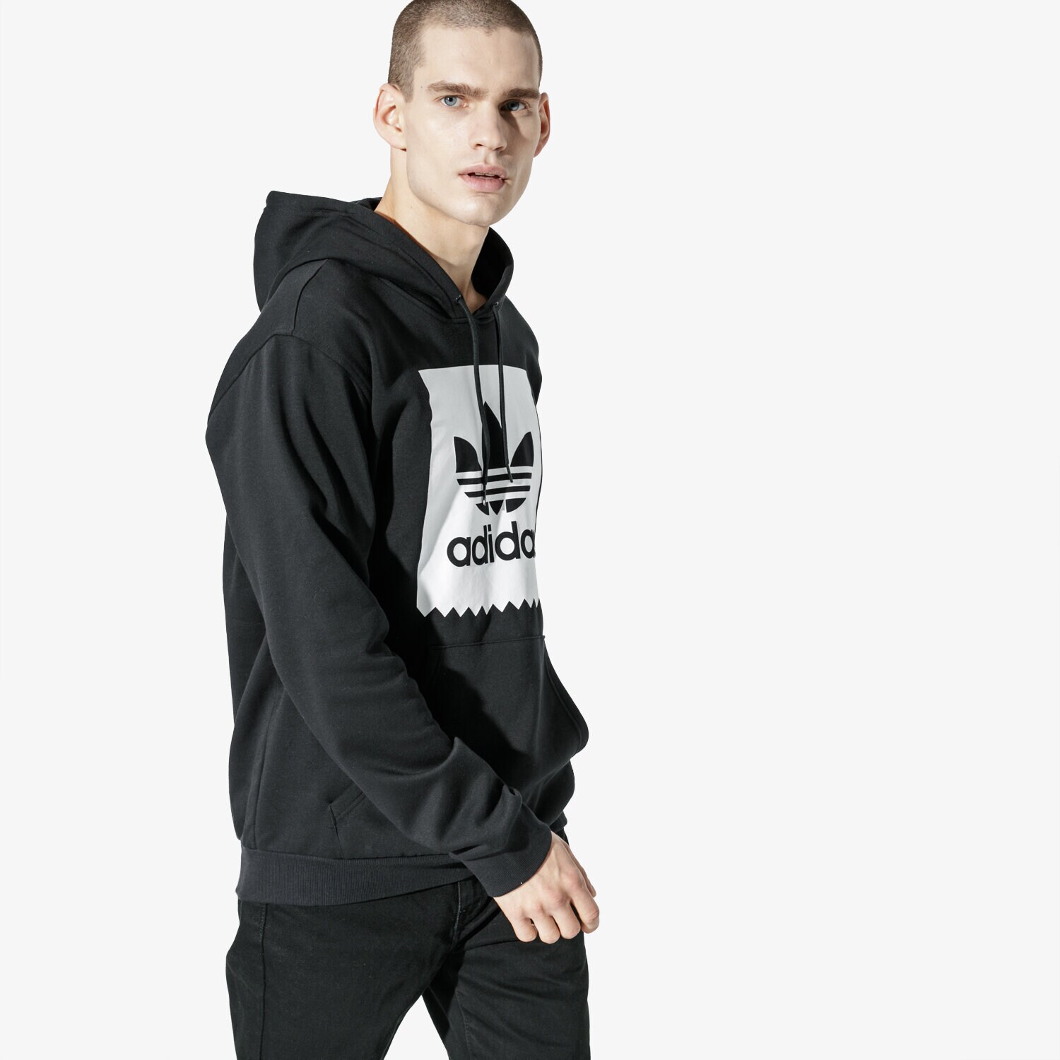Bluza męska ADIDAS BLUZA SOLID BB HOOD CW2358 CZARNY