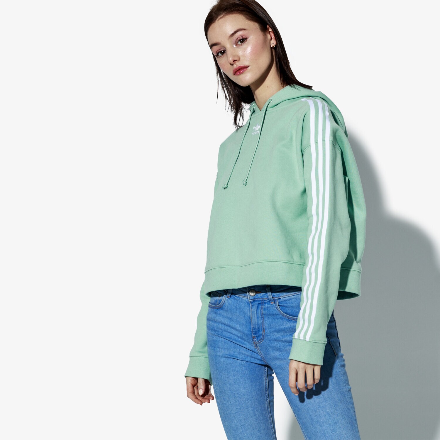 Bluza damska ADIDAS BLUZA CROPPED HOODIE MNT DH3131 ZIELONY