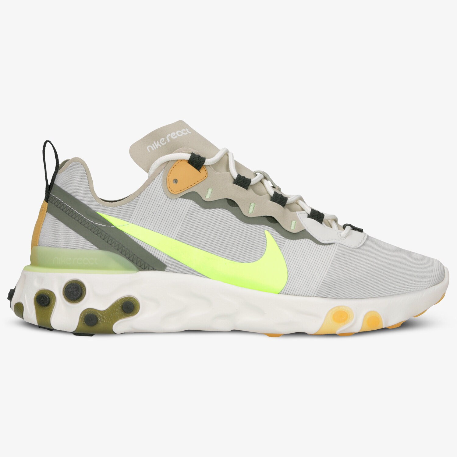 Buty sneakersy męskie NIKE REACT ELEMENT 55 BQ6166-009 SZARY
