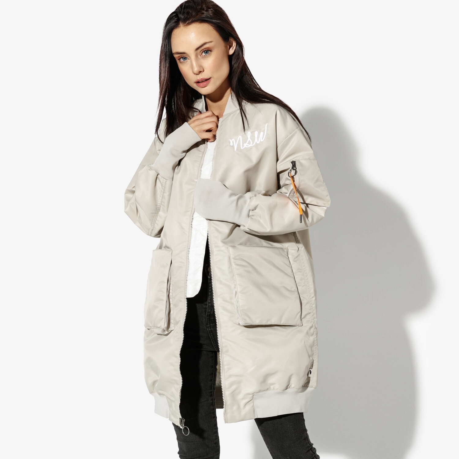 Kurtka zimowa damska NIKE KURTKA W NSW NSP PARKA INSULATED MA1 932049-221 BEŻOWY