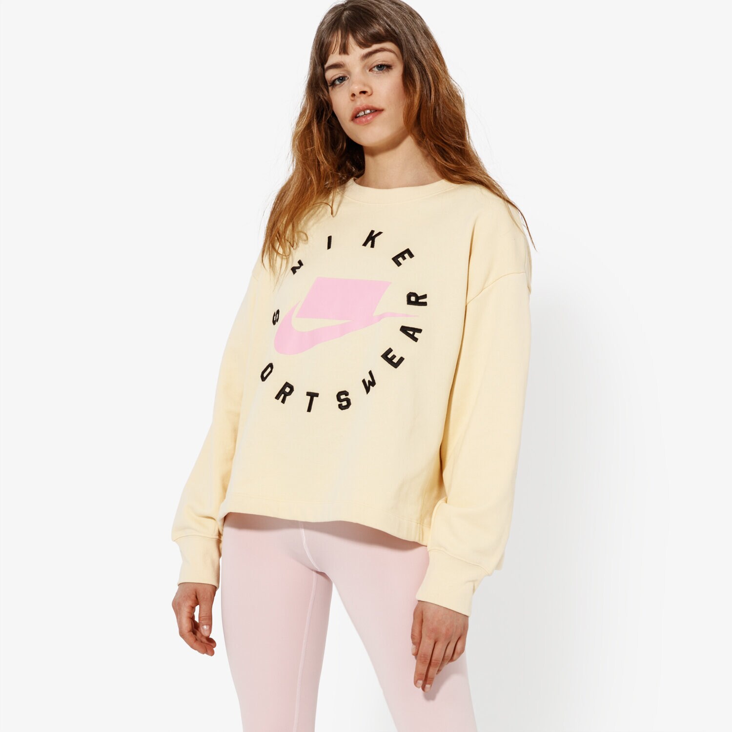 Bluza damska NIKE BLUZA W NSW NSW CREW FLC FT BF SPORTSWEAR AR3052-294 BEŻOWY