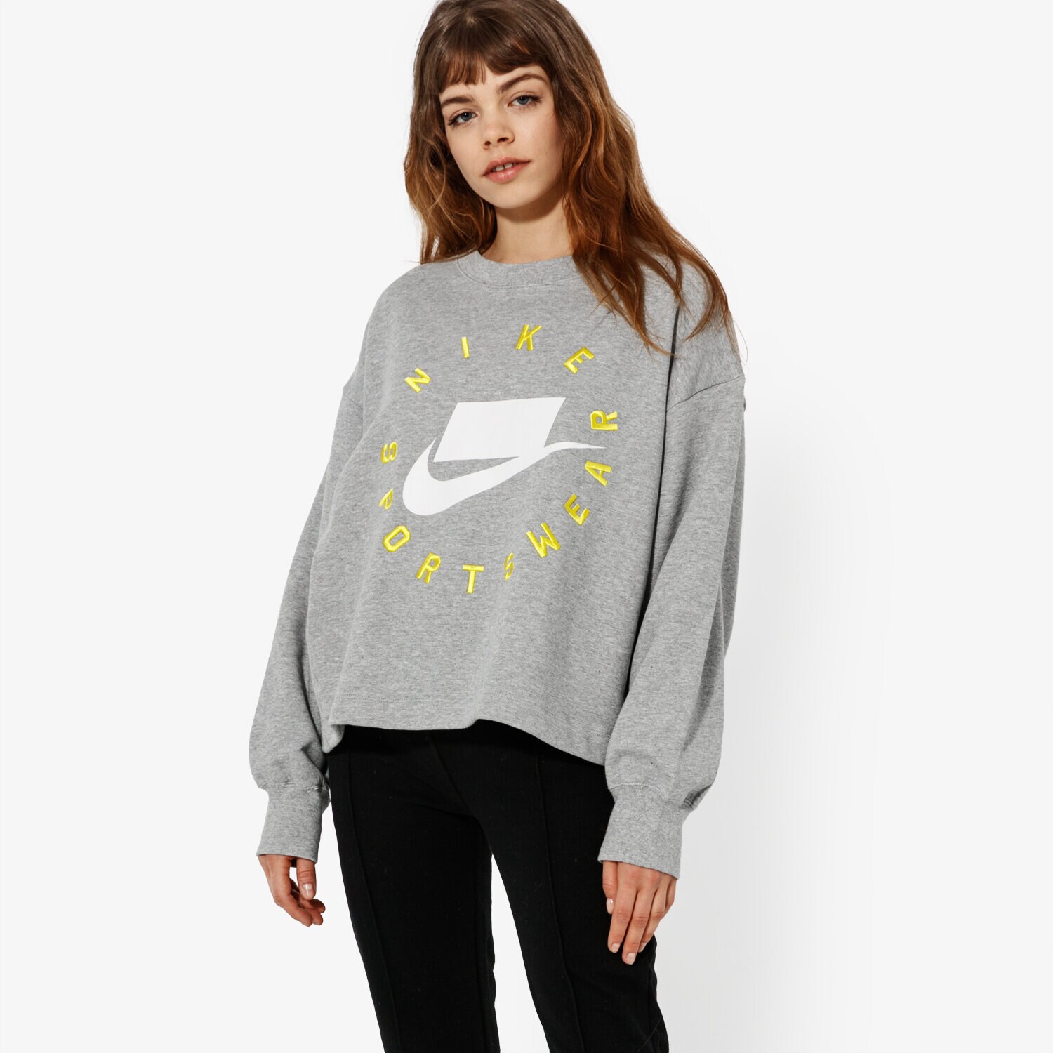 Bluza damska NIKE BLUZA W NSW NSW CREW FLC FT BF SPORTSWEAR AR3052-063 SZARY