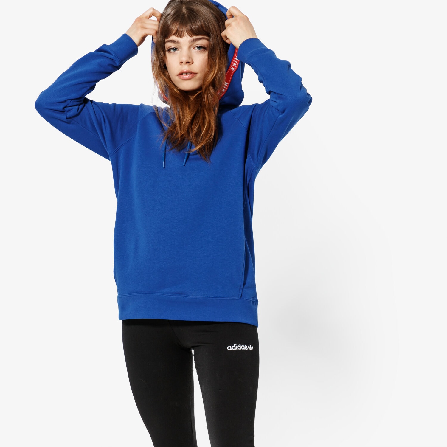 Bluza damska NIKE BLUZA W NSW CREW LOGO TAPE SPORTSWEAR AR3058-438 NIEBIESKI