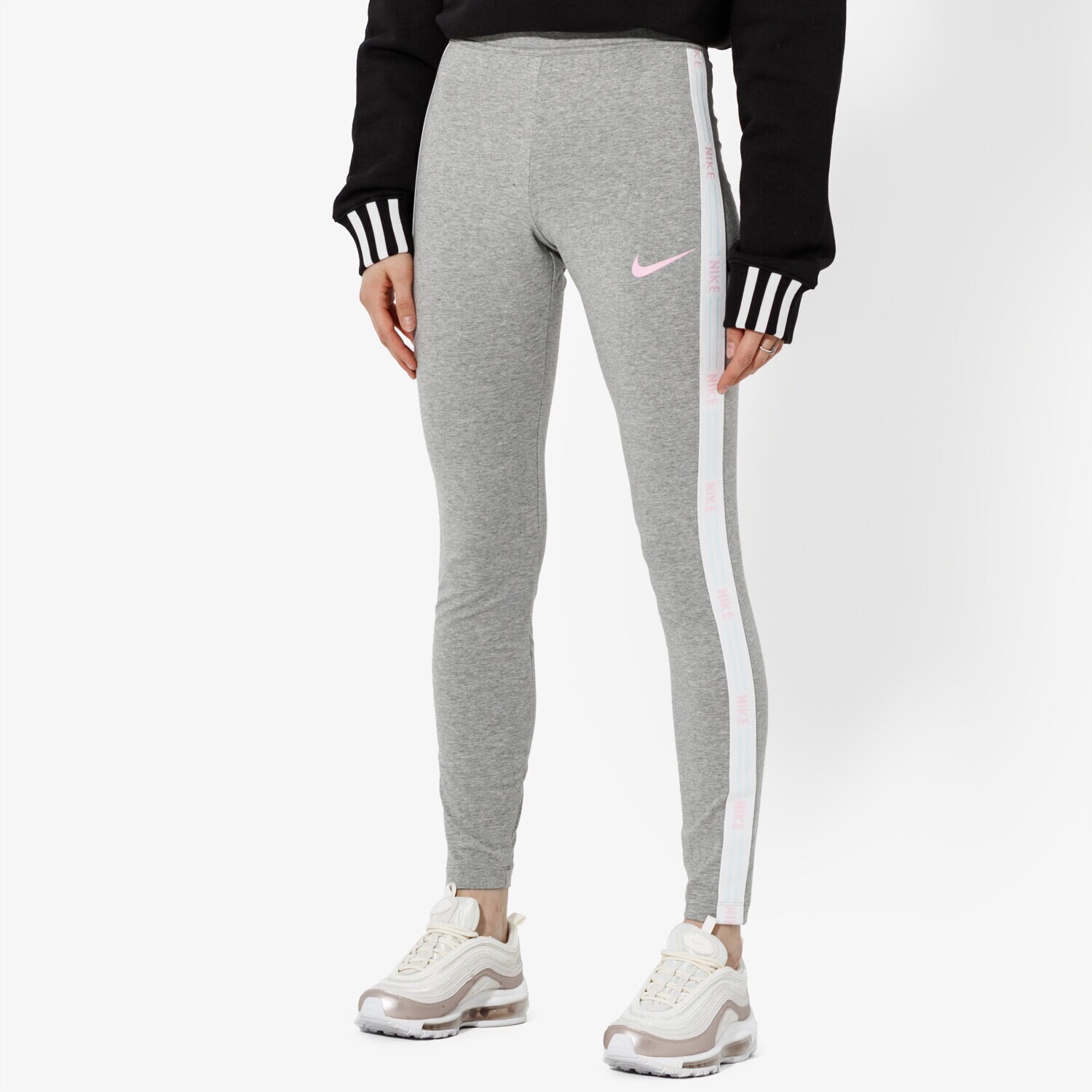 Spodnie sportowe damskie NIKE LEGGINGS W NSW HYP FM LGGNG GX SPORTSWEAR AR2201-063 SZARY