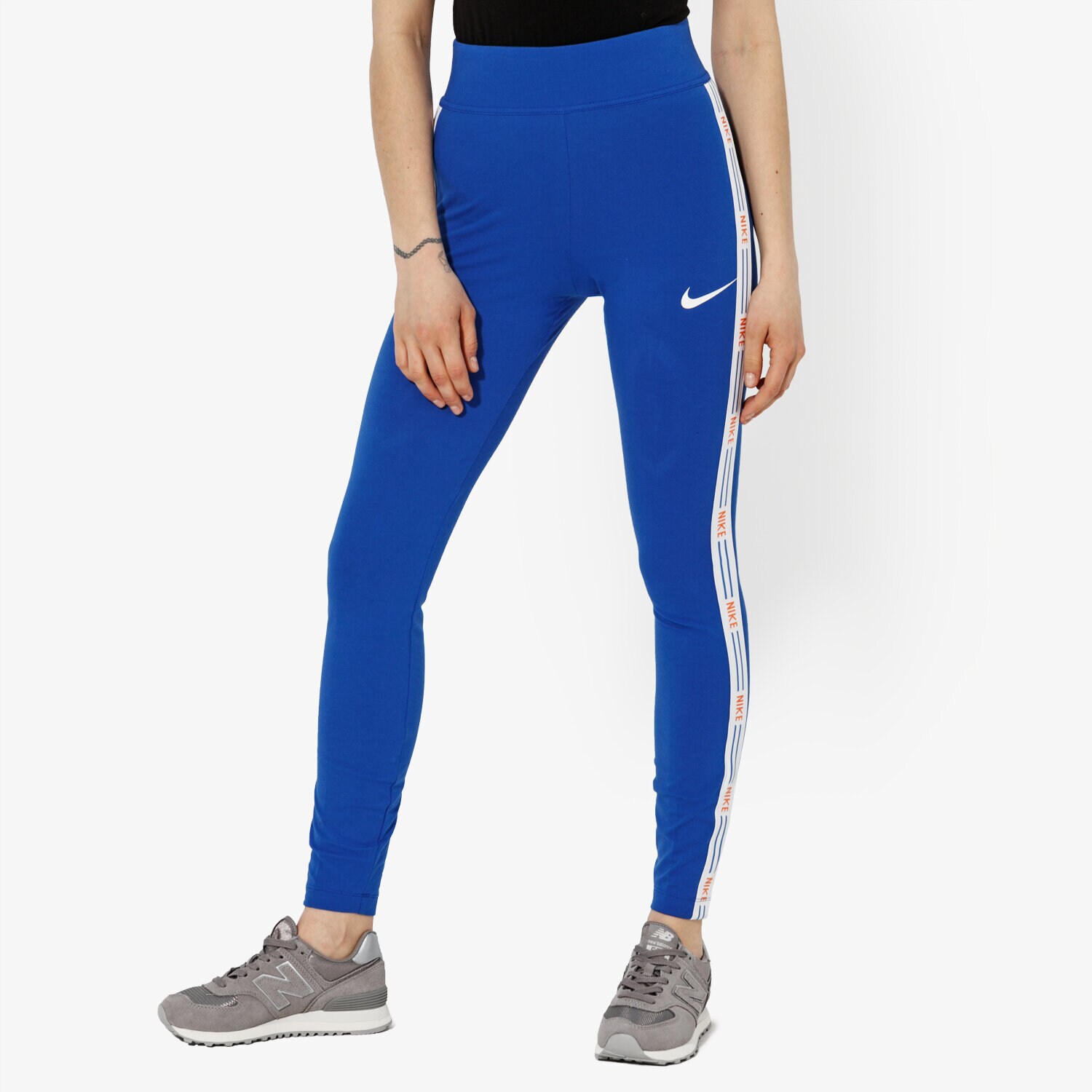 Spodnie sportowe damskie NIKE LEGGINGS W NSW HYP FM LGGNG GX SPORTSWEAR AR2201-480 NIEBIESKI