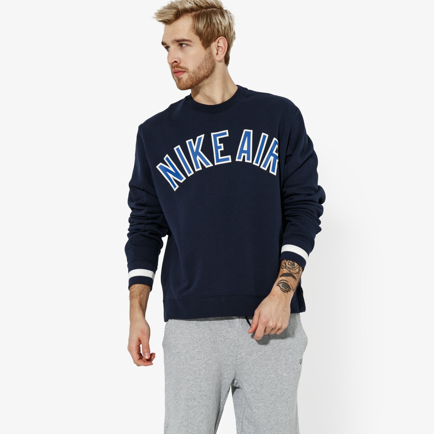 Bluza męska NIKE BLUZA M NSW NIKE AIR CREW FLC SPORTSWEAR AR1822-451 GRANATOWY