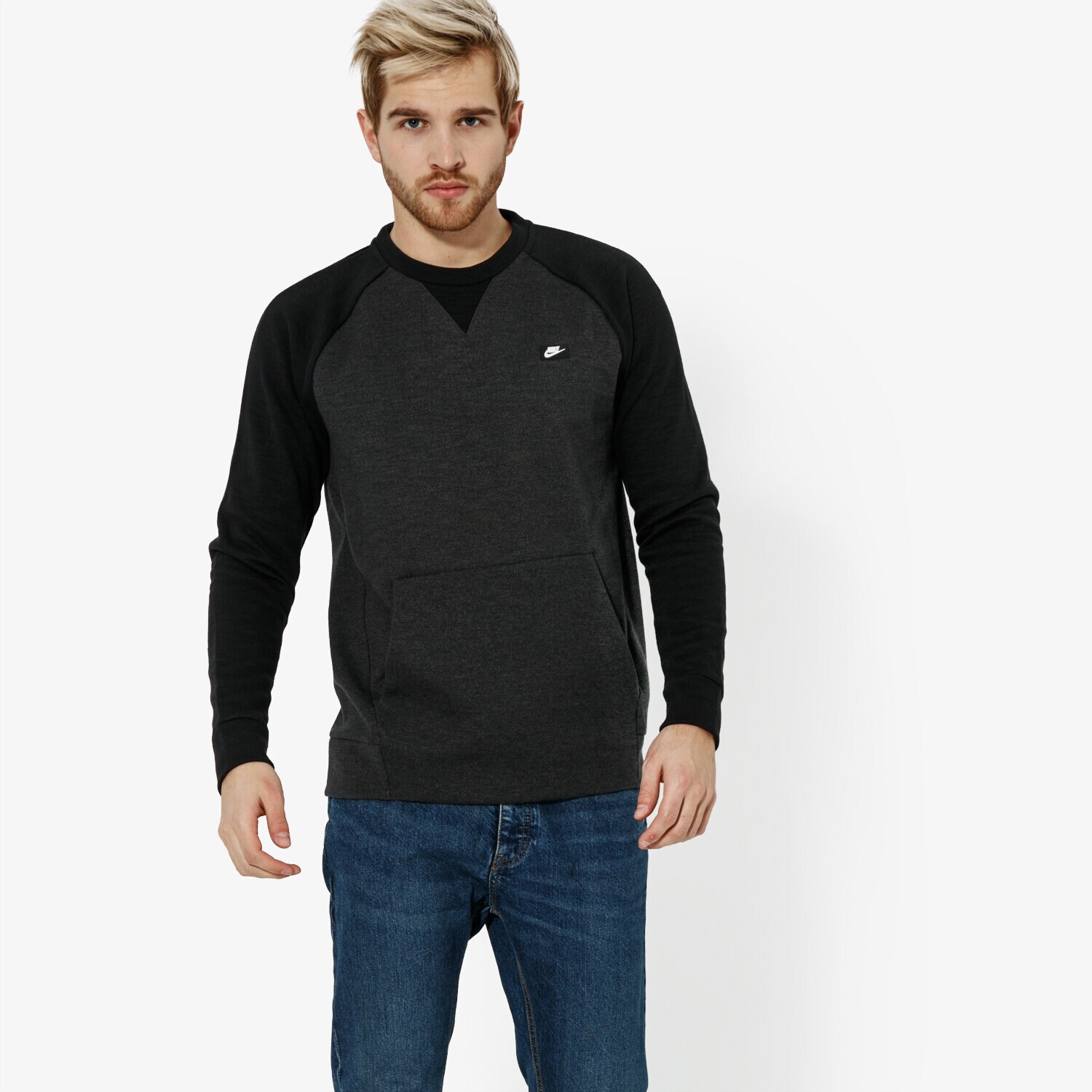 Bluza męska NIKE BLUZA M NSW OPTIC CRW SPORTSWEAR 928465-010 CZARNY
