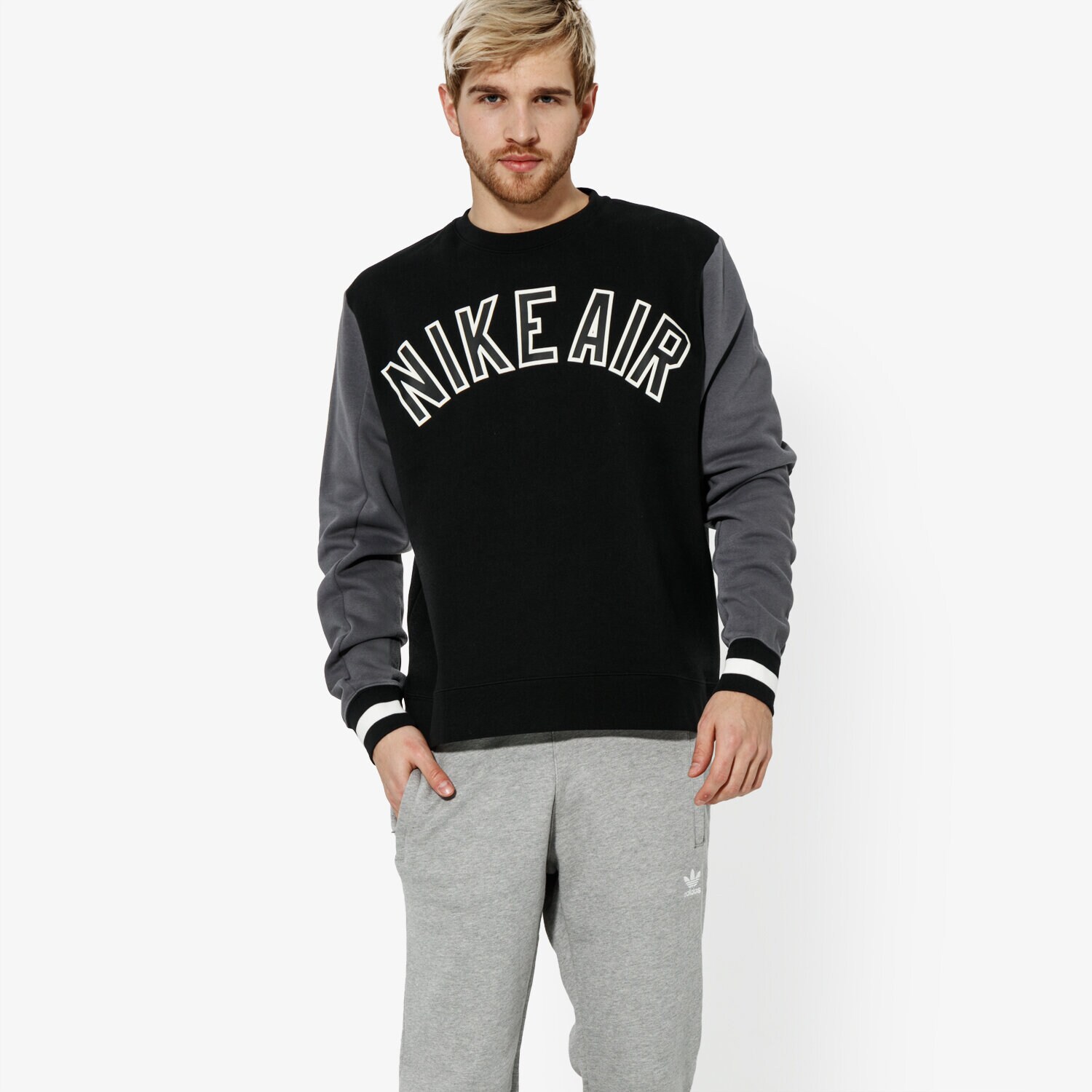 Bluza męska NIKE BLUZA M NSW NIKE AIR CREW FLC SPORTSWEAR AR1822-010 CZARNY