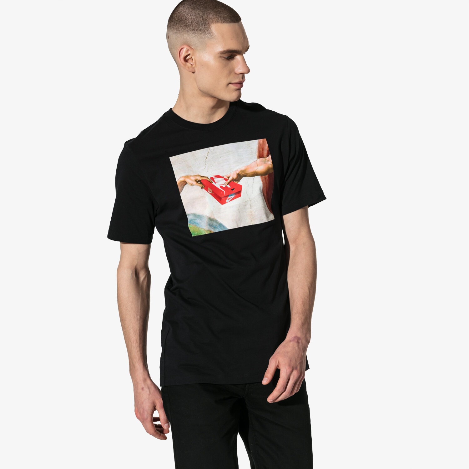 Koszulka, t-shirt sportowy męski NIKE T-SHIRT SS M NSW TEE FTWR PACK 3 SPORTSWEAR AR5052-010 CZARNY