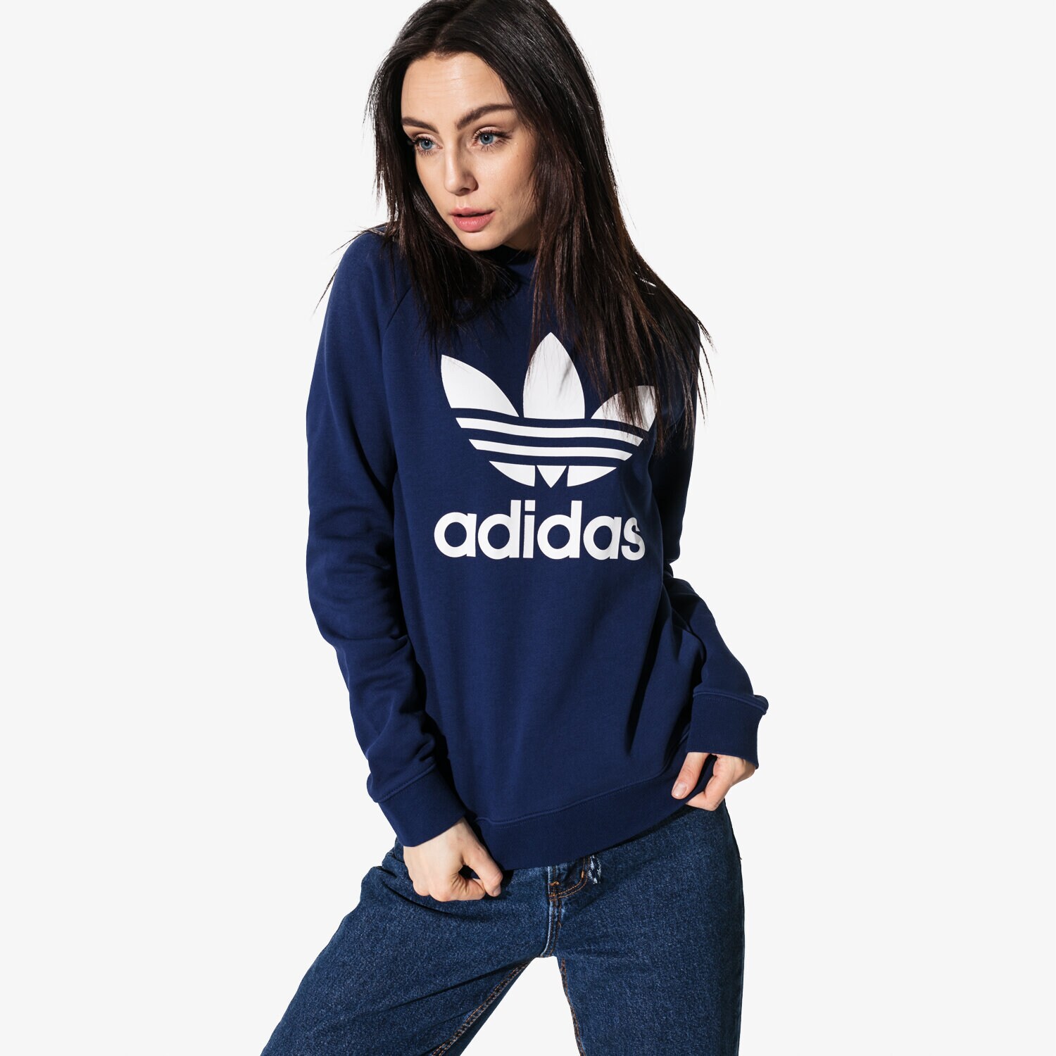 Bluza damska ADIDAS BLUZA TRF CREW SWEAT ADICOLOR DV2625 GRANATOWY