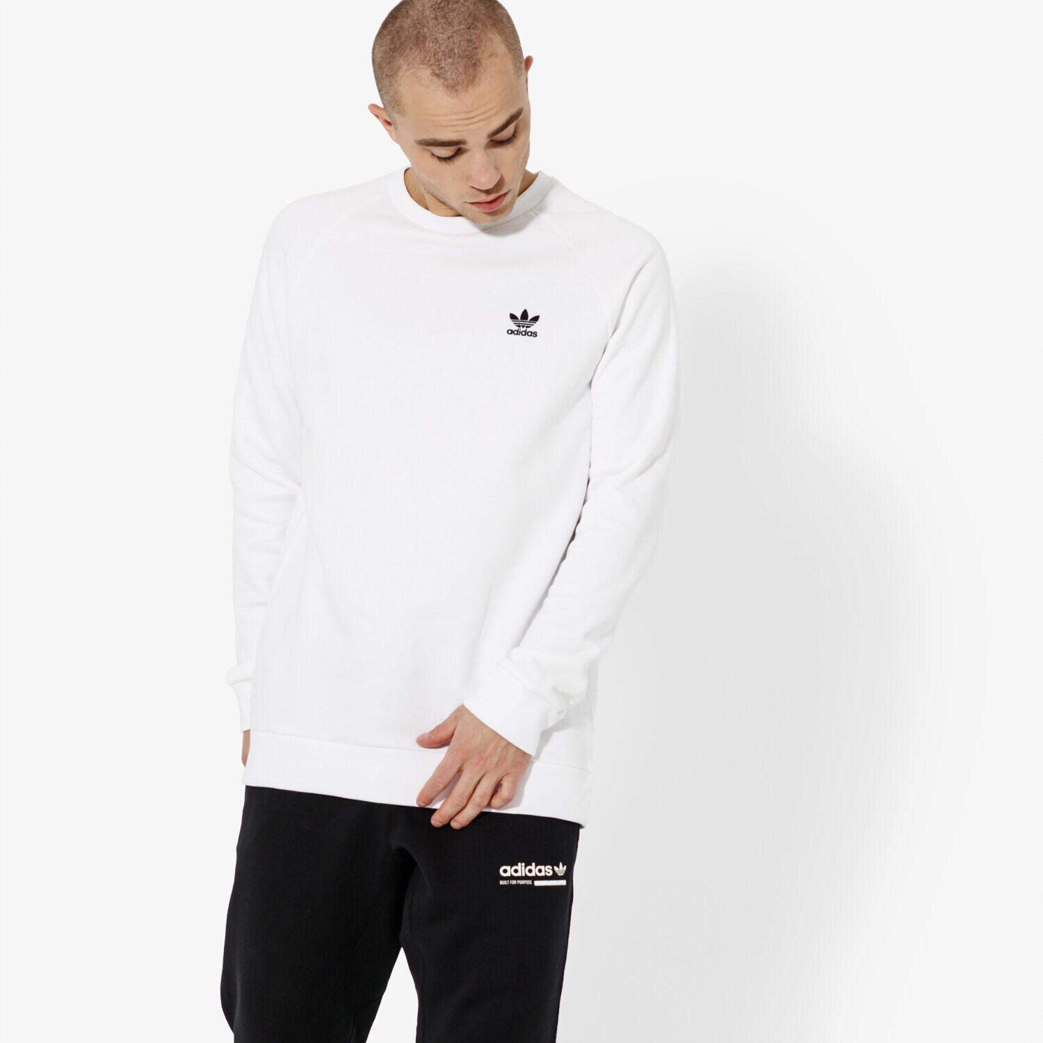 Bluza męska ADIDAS BLUZA ESSENTIAL CREW ADICOLOR DV1599 BIAŁY