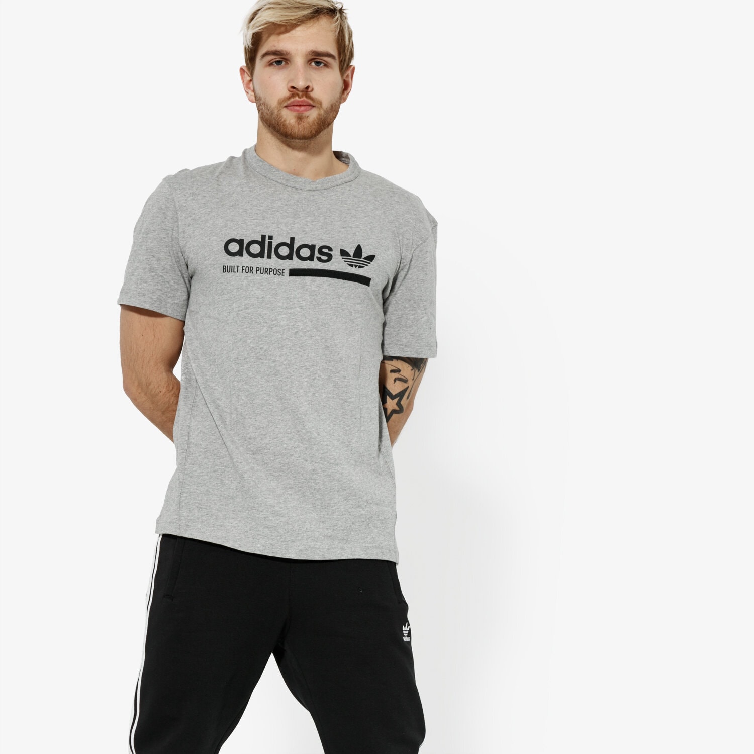 Koszulka, t-shirt sportowy męski ADIDAS T-SHIRT SS TEE KAVAL DV1923 SZARY