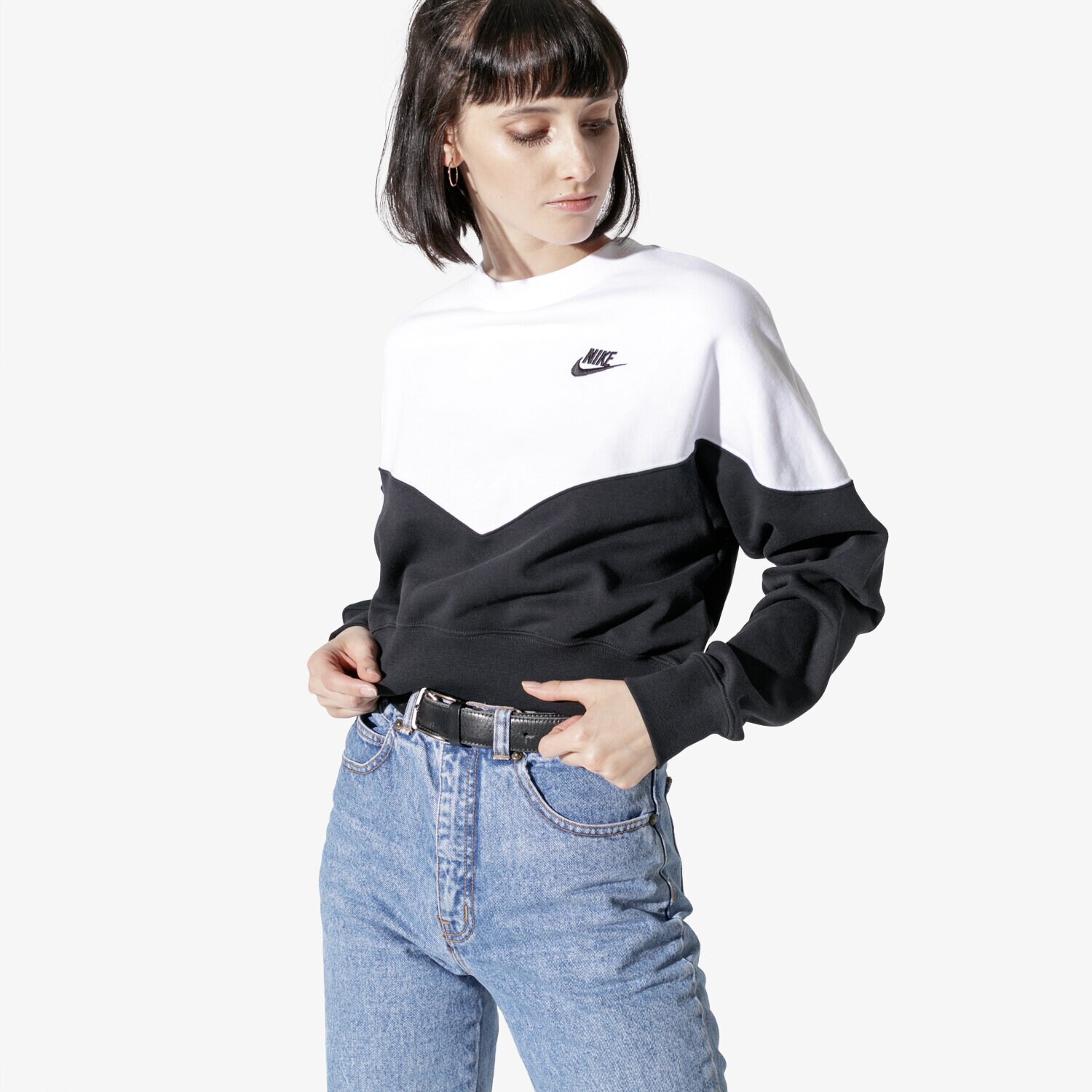 Bluza damska NIKE BLUZA W NSW HRTG CREW FLC AR2505-010 CZARNY