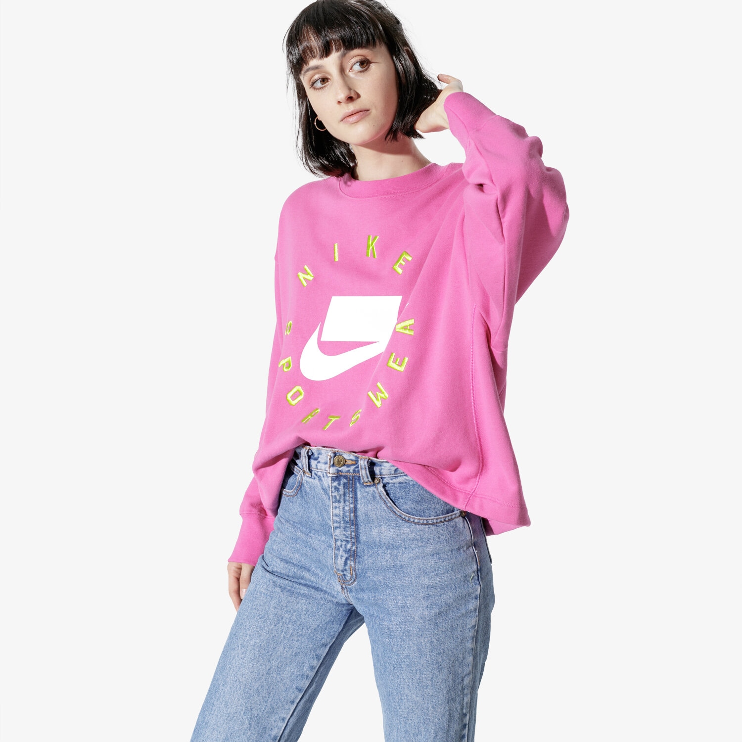 Bluza damska NIKE BLUZA W NSW NSP CREW FLC FT BF AR3052-623 RÓŻOWY