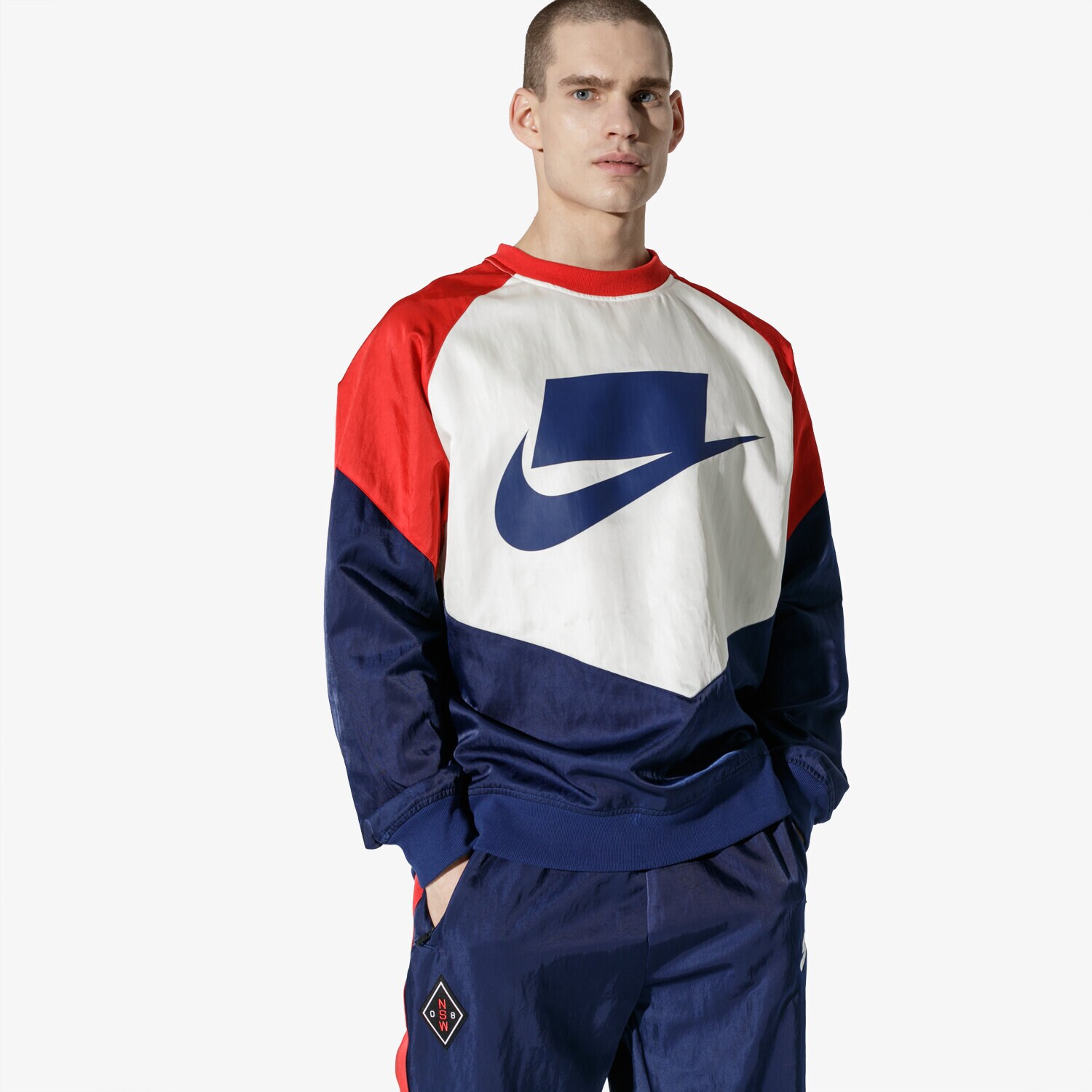 Bluza męska NIKE BLUZA M NSW NSP CREW WVN AR1642-492 MULTICOLOR