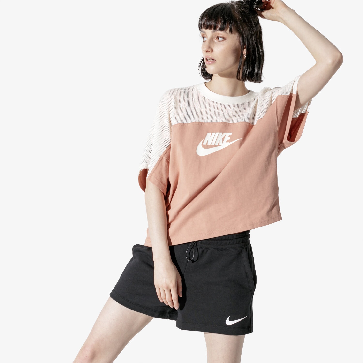 Koszulka, t-shirt damski NIKE T-SHIRT SS W NSW TOP SS MESH BV8868-605 RÓŻOWY