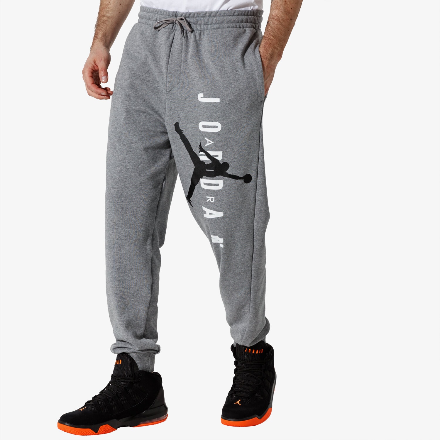 Spodnie sportowe męskie JORDAN SPODNIE JUMPMAN AIR LWT FLC PANT AR0031-091 SZARY