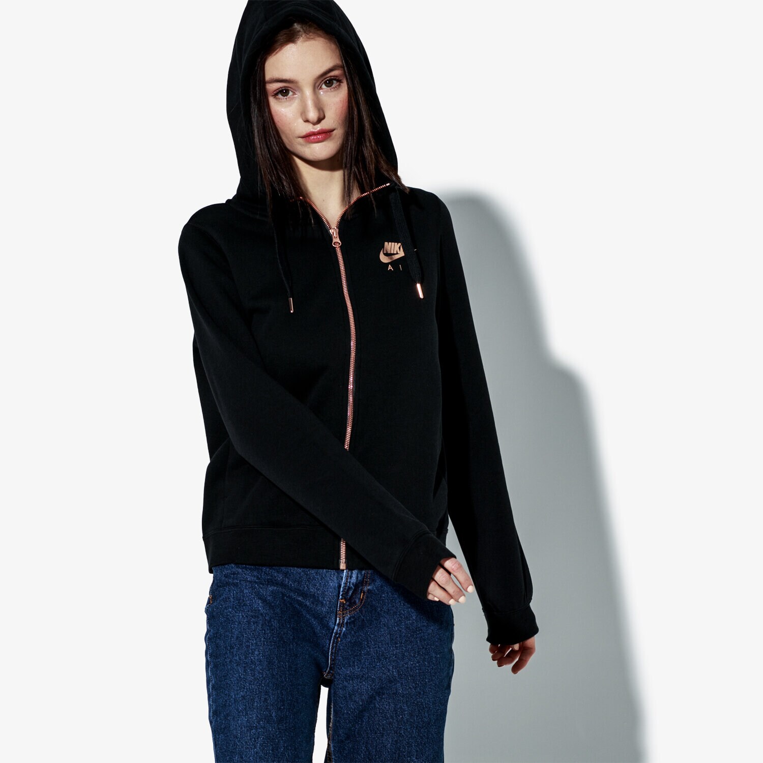 Bluza damska NIKE BLUZA W NSW RALLY HOODIE FZ AIR AV6229-010 CZARNY