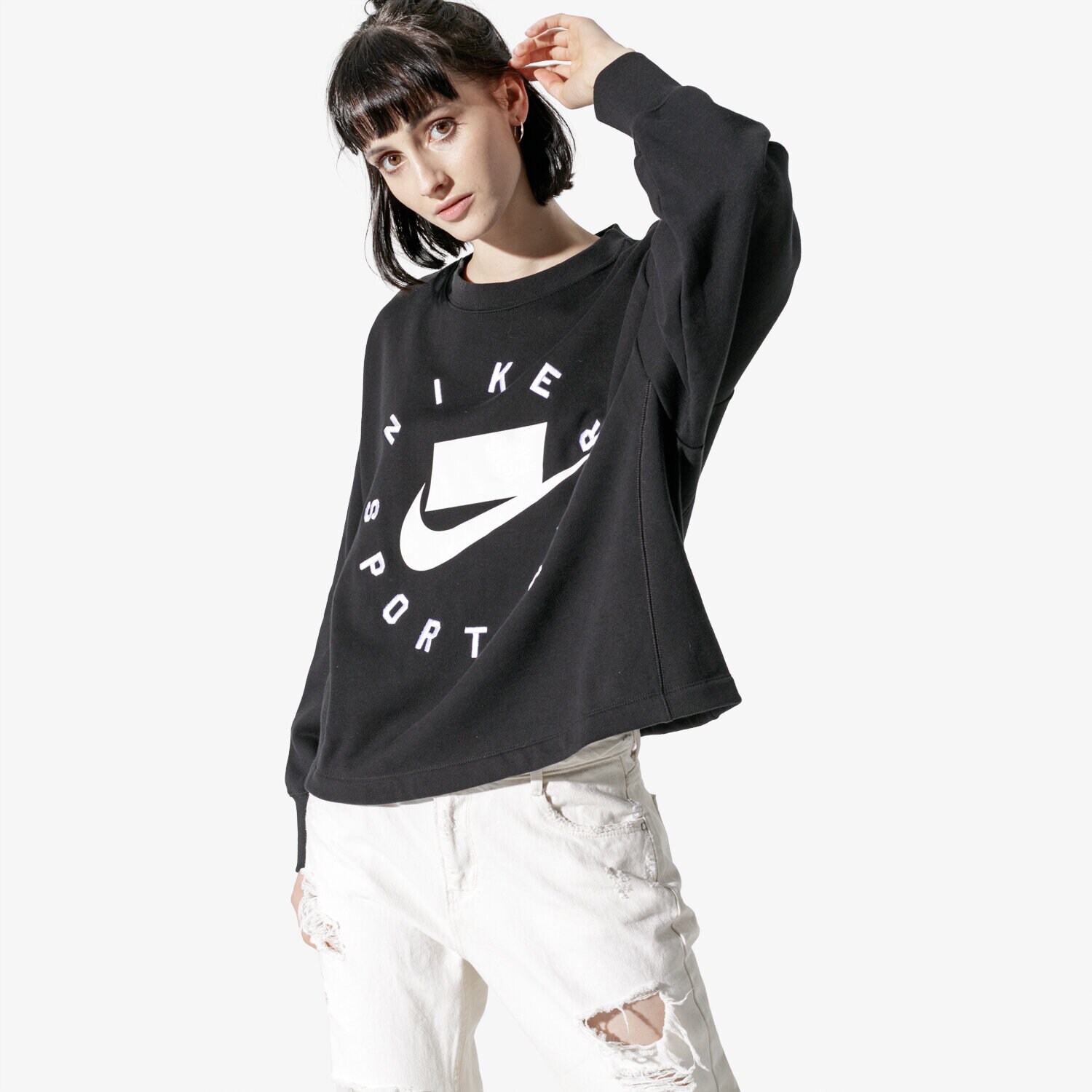 Bluza damska NIKE BLUZA W NSW NSP CREW FLC FT BF AR3052-010 CZARNY