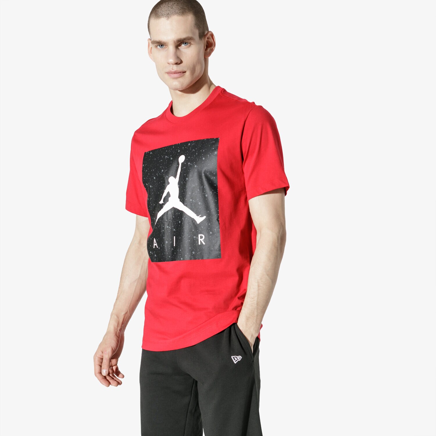 Koszulka, t-shirt sportowy męski JORDAN T-SHIRT SS POOLSIDE SS CTN CREW CD0542-687 CZERWONY