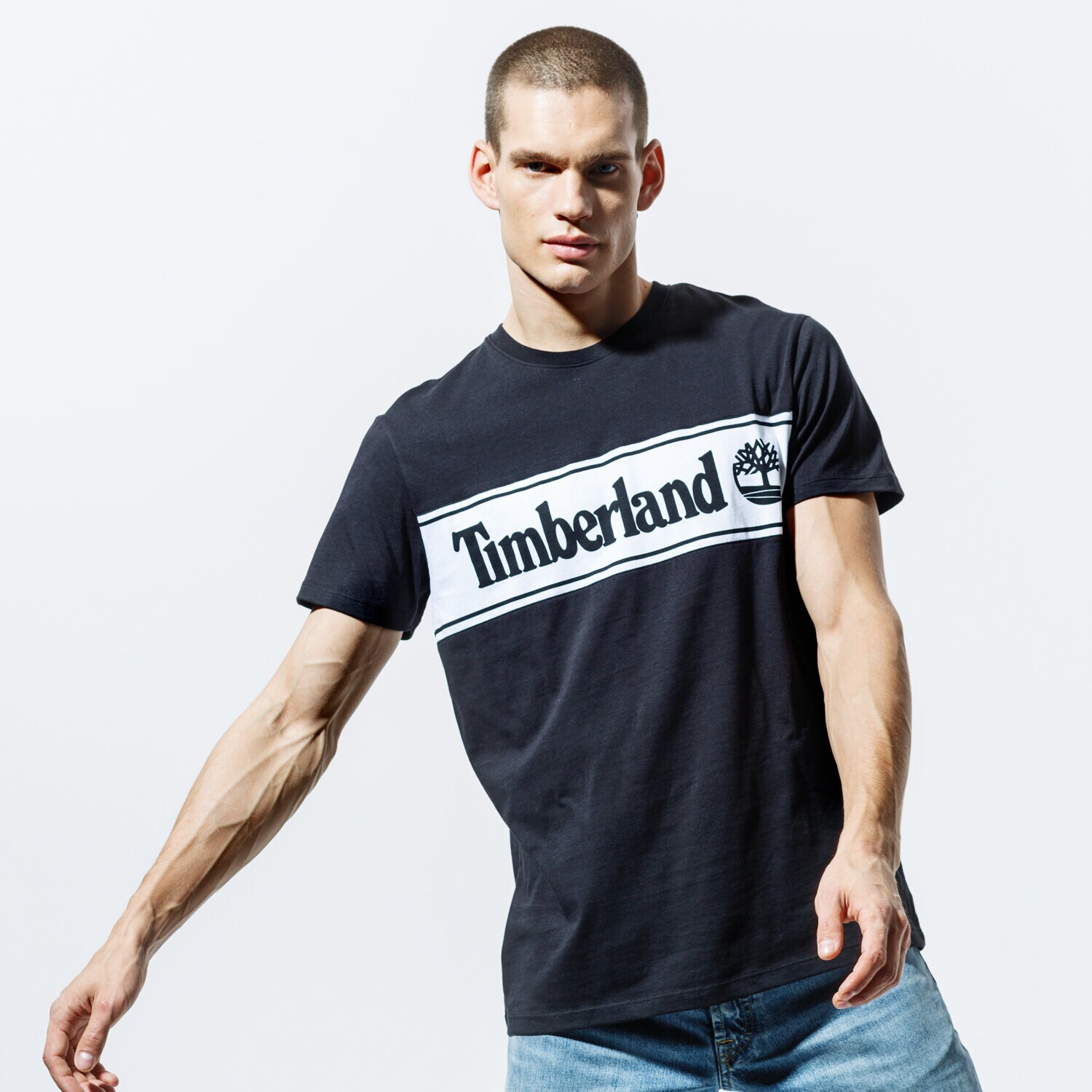 Koszulka, t-shirt sportowy męski TIMBERLAND T-SHIRT SS SS CUT & SEW LINEAR LOGO TEE TB0A1OA4I201 MULTICOLOR