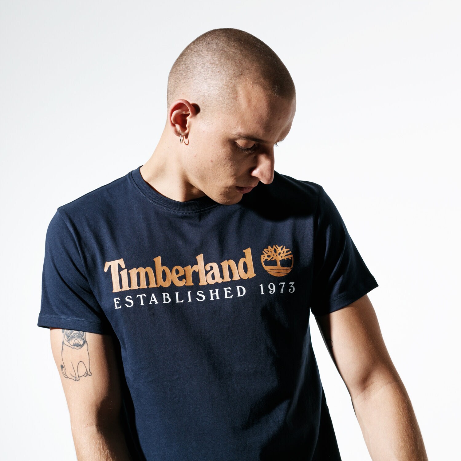 Koszulka, t-shirt sportowy męski TIMBERLAND T-SHIRT SS SS ESTABLISHED 1973 TEE TB0A1YVG4331 GRANATOWY