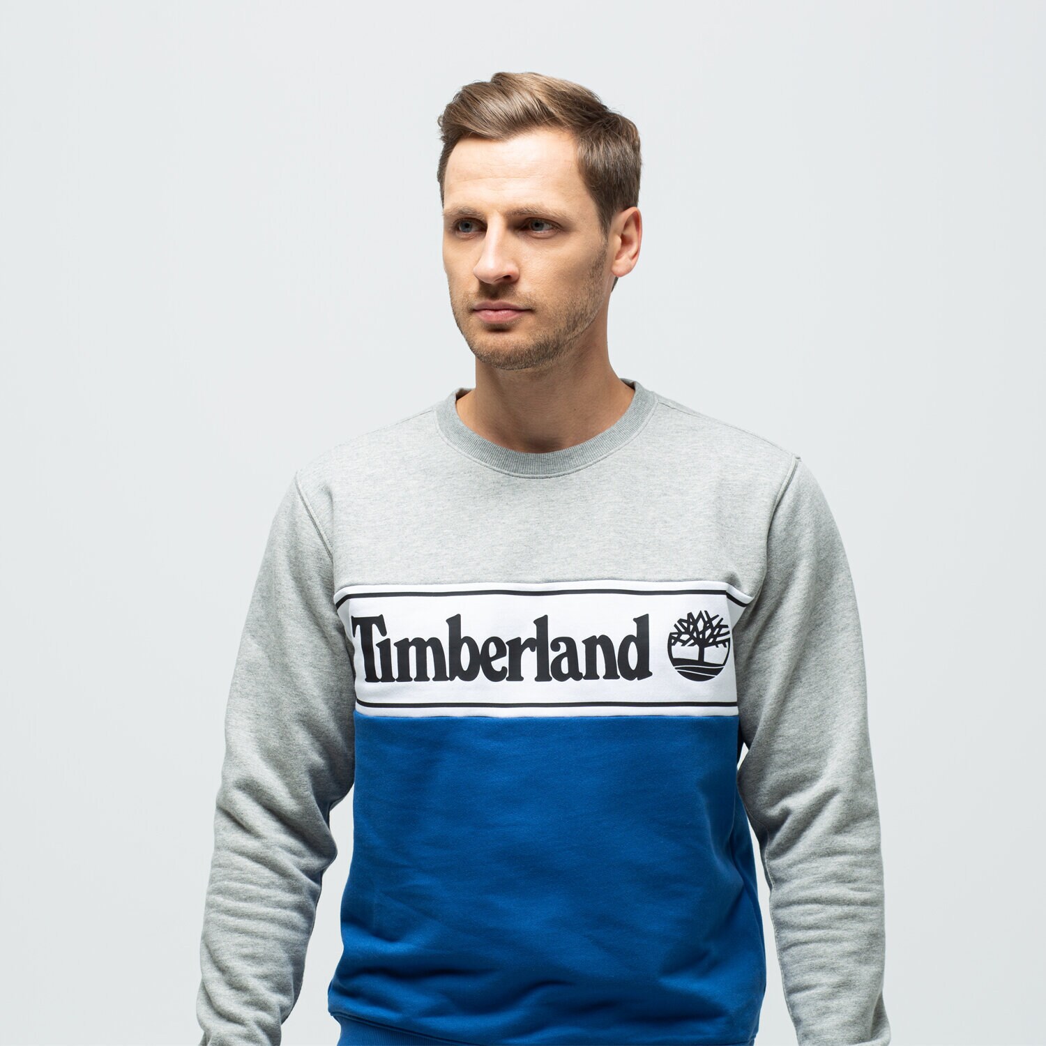 Bluza męska TIMBERLAND BLUZA CUT & SEW LINEAL LOGO SWEATSHIRT TB0A1O9UX361 SZARY