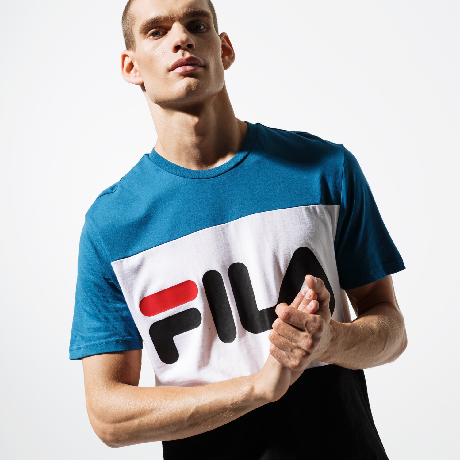 Koszulka, t-shirt sportowy męski FILA T-SHIRT SS DAY TEE 681244A216 NIEBIESKI