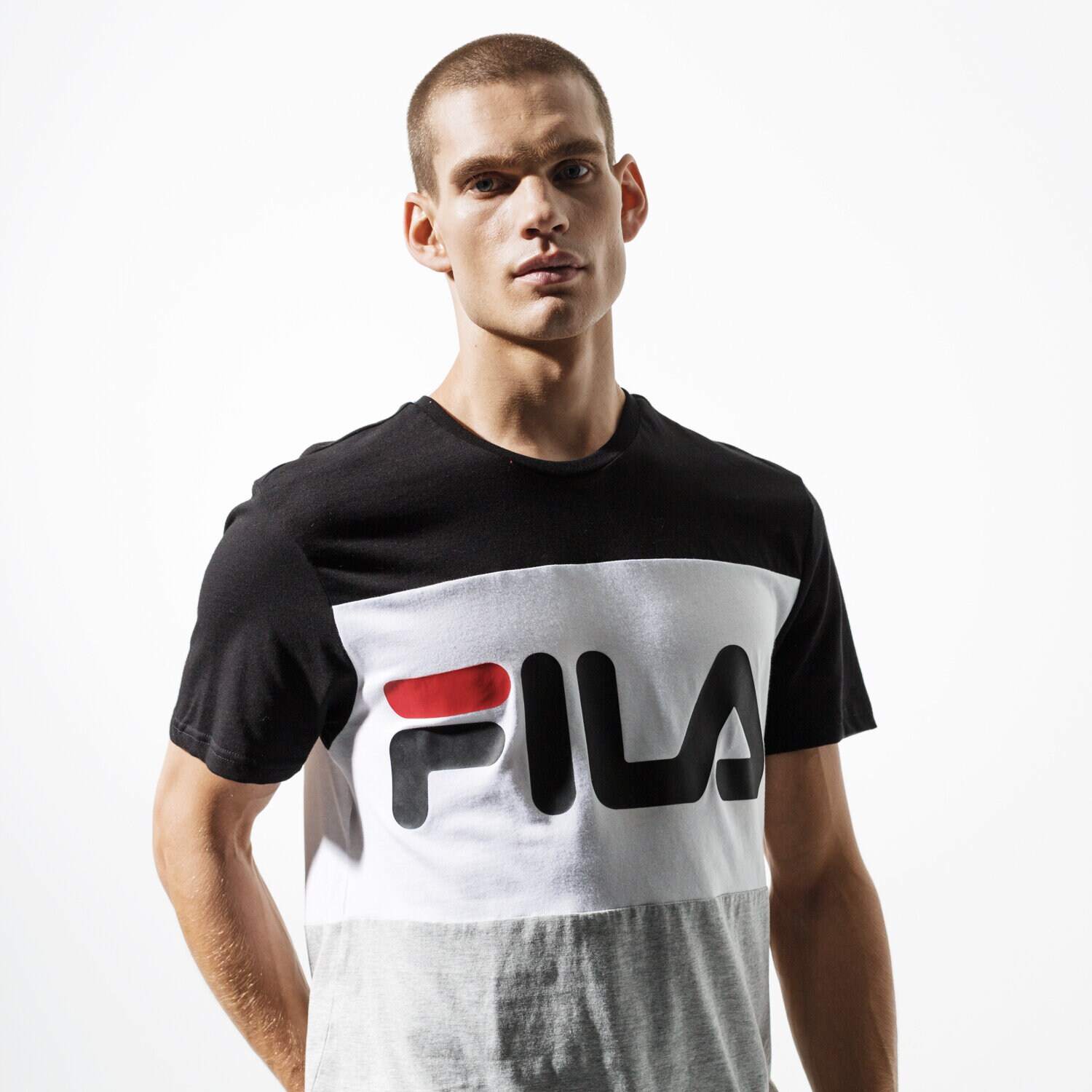Koszulka, t-shirt sportowy męski FILA T-SHIRT SS DAY TEE 681244I85 SZARY