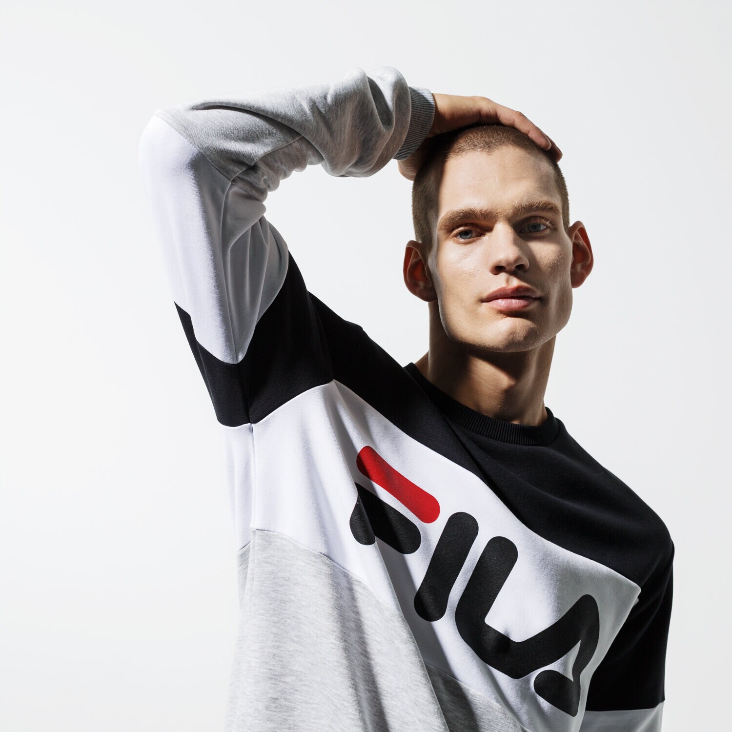 Bluza męska FILA BLUZA STRAIGHT BLOCKED CREW 681255I85 SZARY