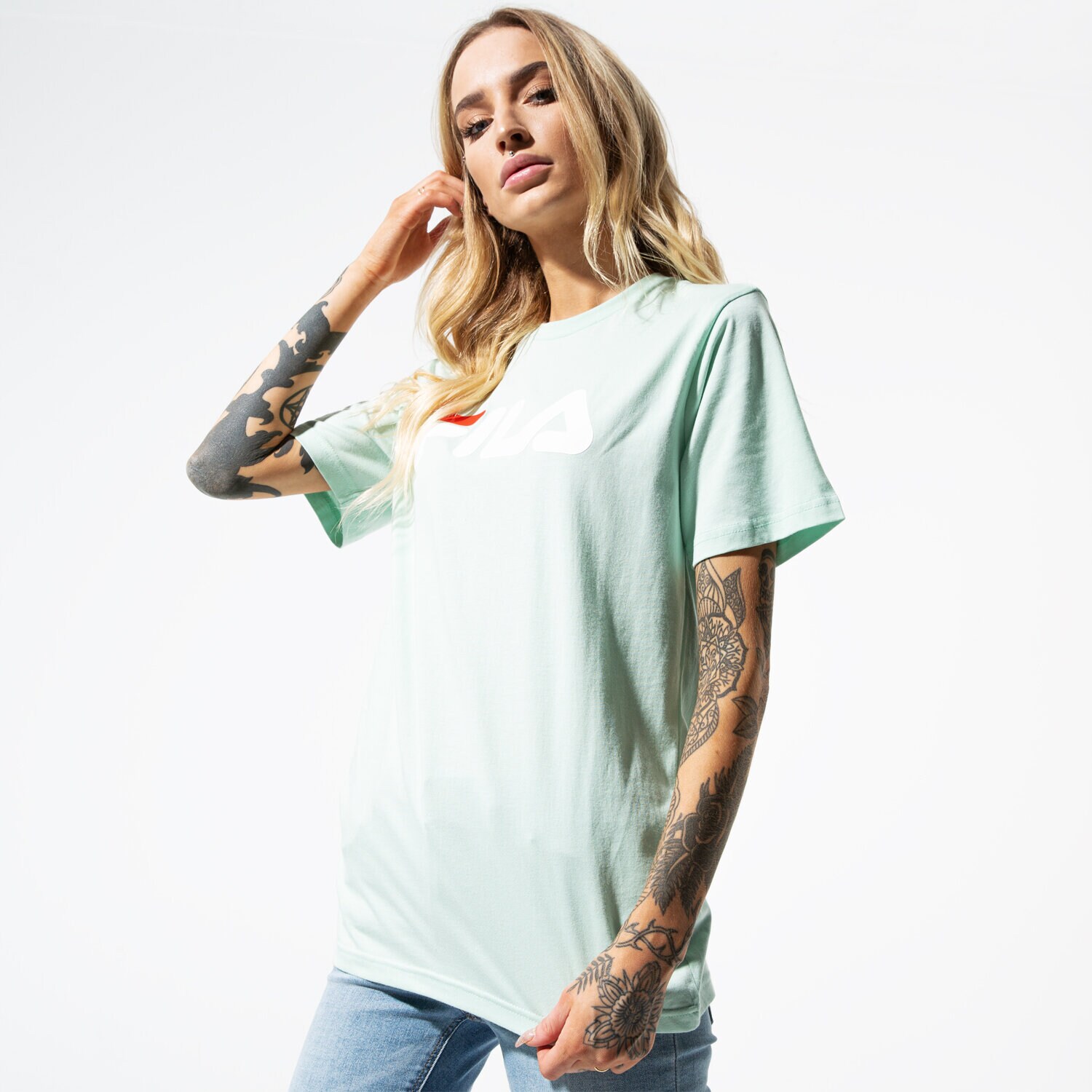 Koszulka, t-shirt damski FILA T-SHIRT SS PURE SHORT SLEEVE SHIRT 681093A204 ZIELONY