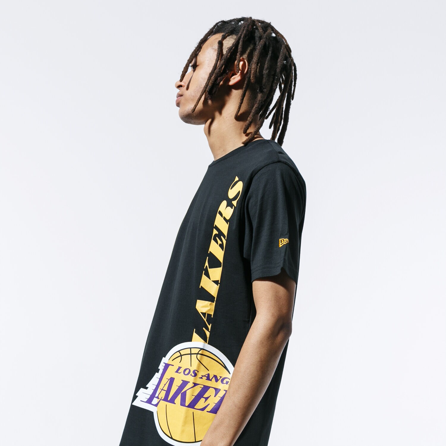 Koszulka, t-shirt sportowy męski NEW ERA T-SHIRT SS NBA TEAM TEE LOSLAK BLK 12033444 CZARNY