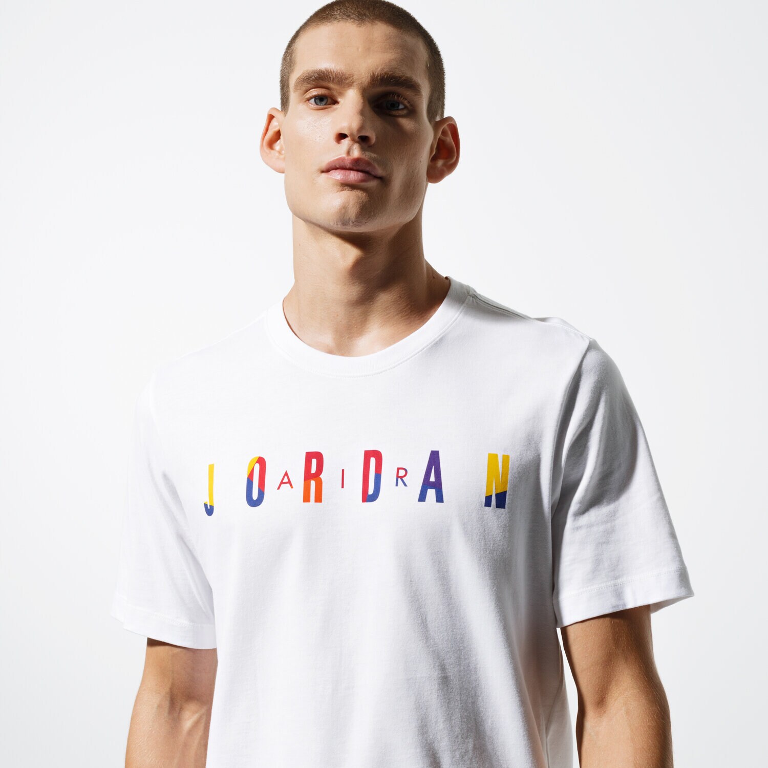 Koszulka, t-shirt sportowy męski JORDAN T-SHIRT SS M J SPRTDNA HBR SS CREW AT8942-100 BIAŁY