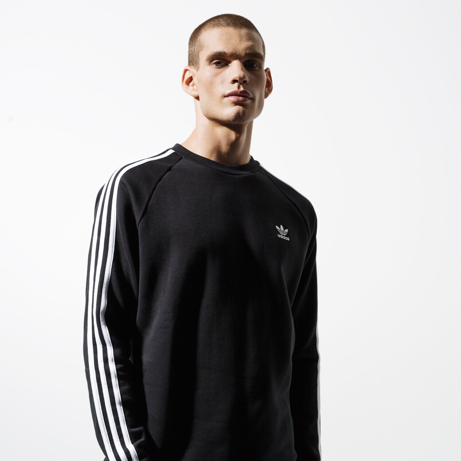 Bluza męska ADIDAS BLUZA 3-STRIPES CREW DV1555 CZARNY