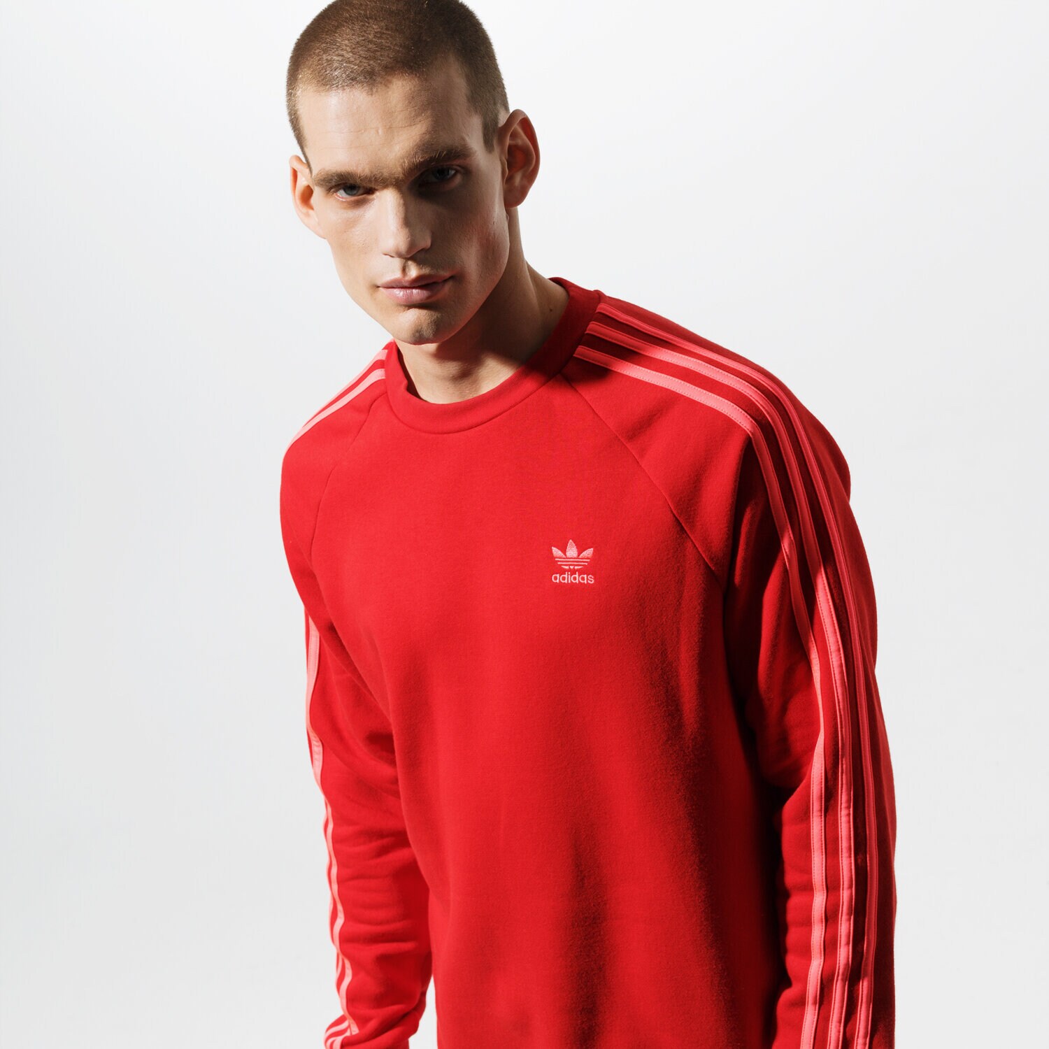 Bluza męska ADIDAS BLUZA 3-STRIPES CREW EJ9693 CZERWONY