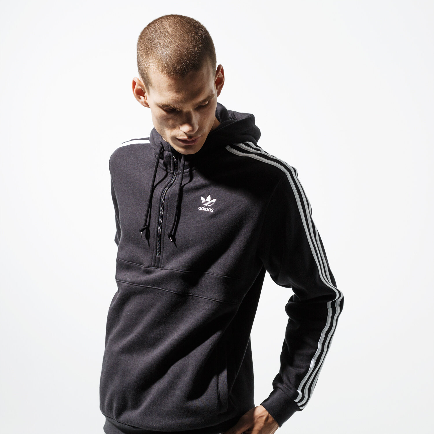 Bluza męska ADIDAS BLUZA 3-STRIPES HZ ED6050 CZARNY