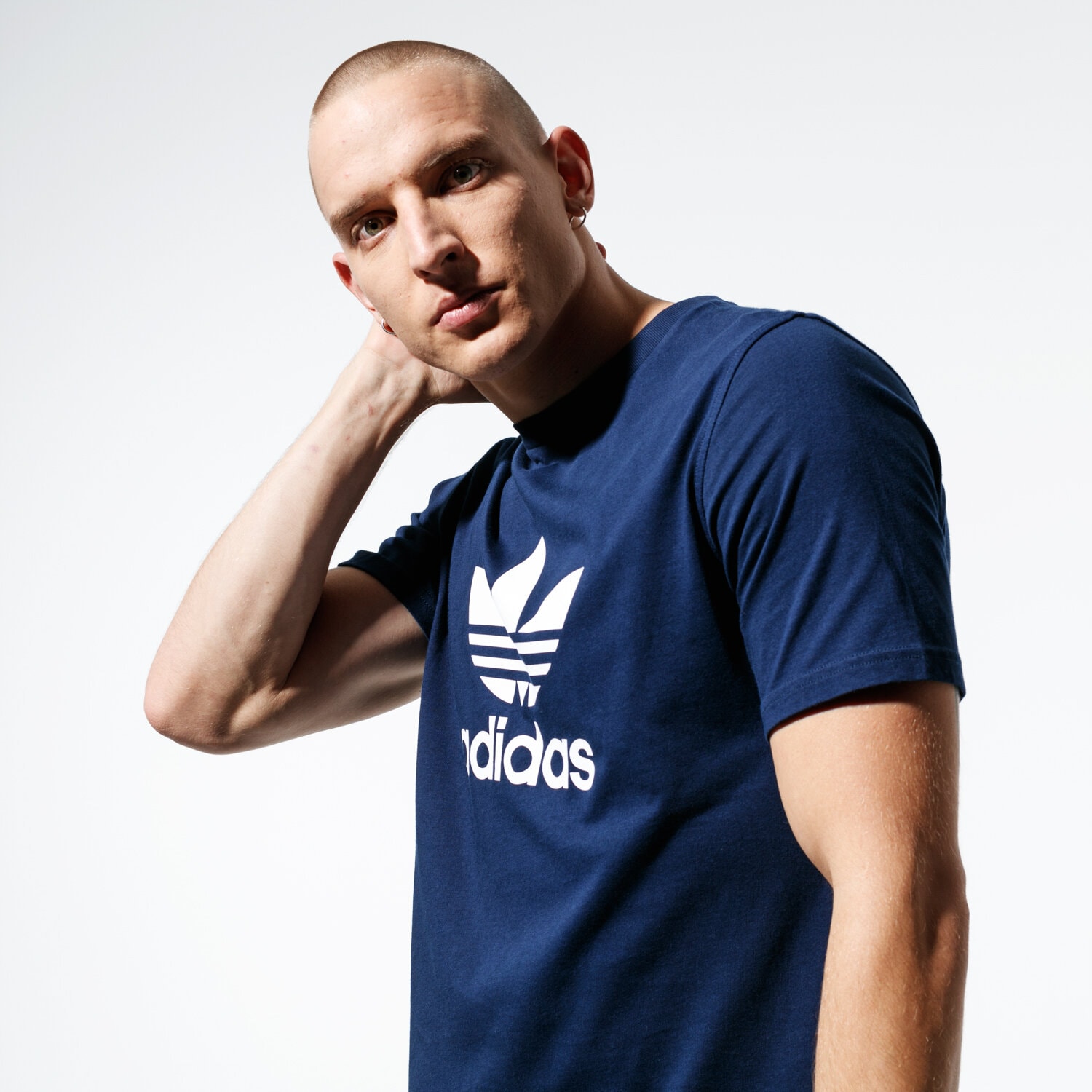 Koszulka, t-shirt sportowy męski ADIDAS T-SHIRT SS TREFOIL T-SHIRT ED4715 GRANATOWY